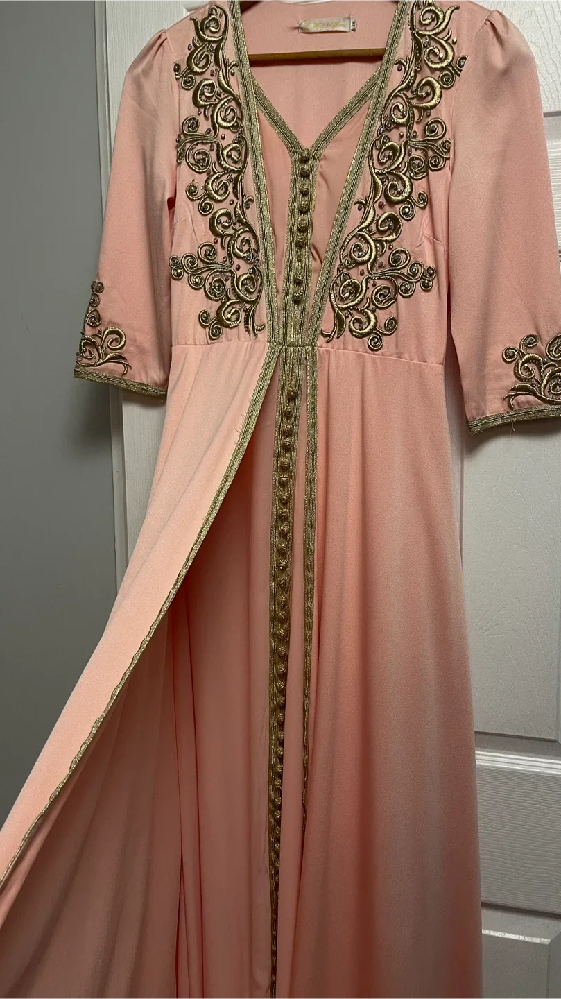 Pink Embroidered Moroccan Caftan image indicator(3)
