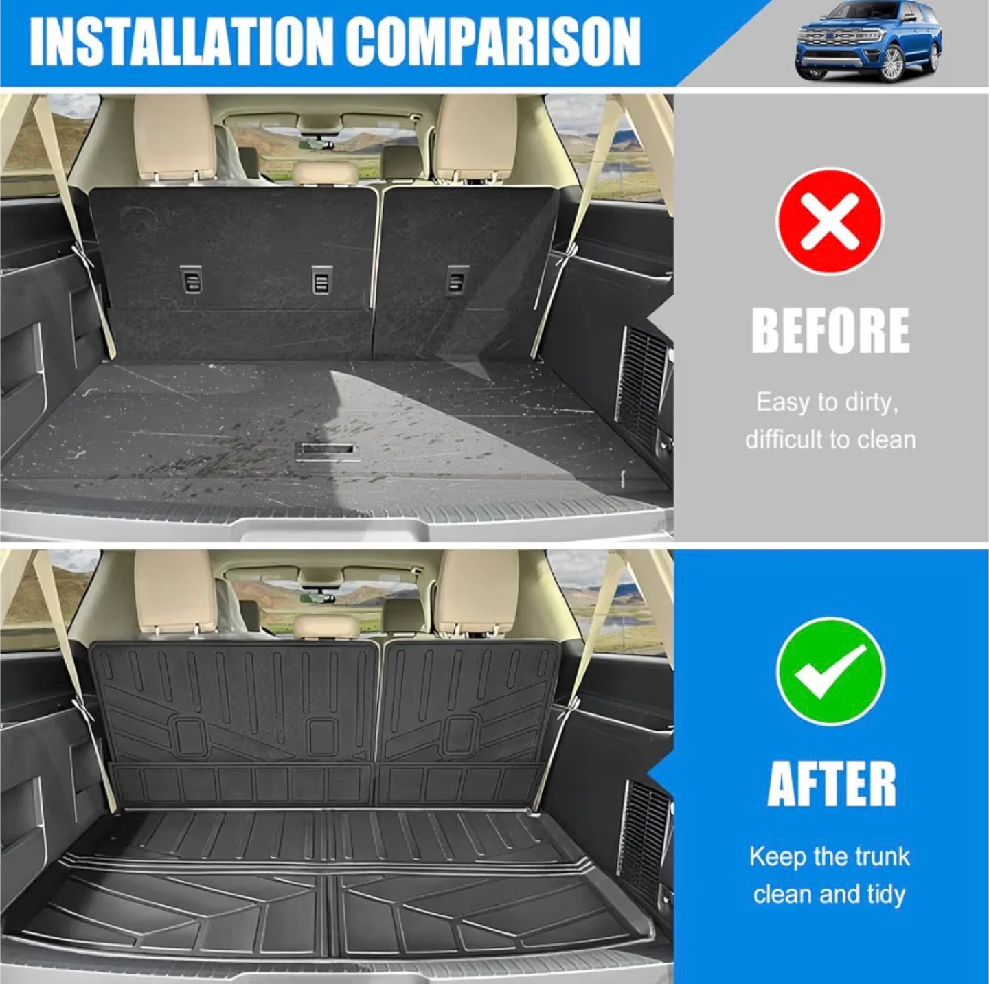 2018-2024 Ford Expedition Max/Lincoln Navigator L Cargo Mat image indicator(6)