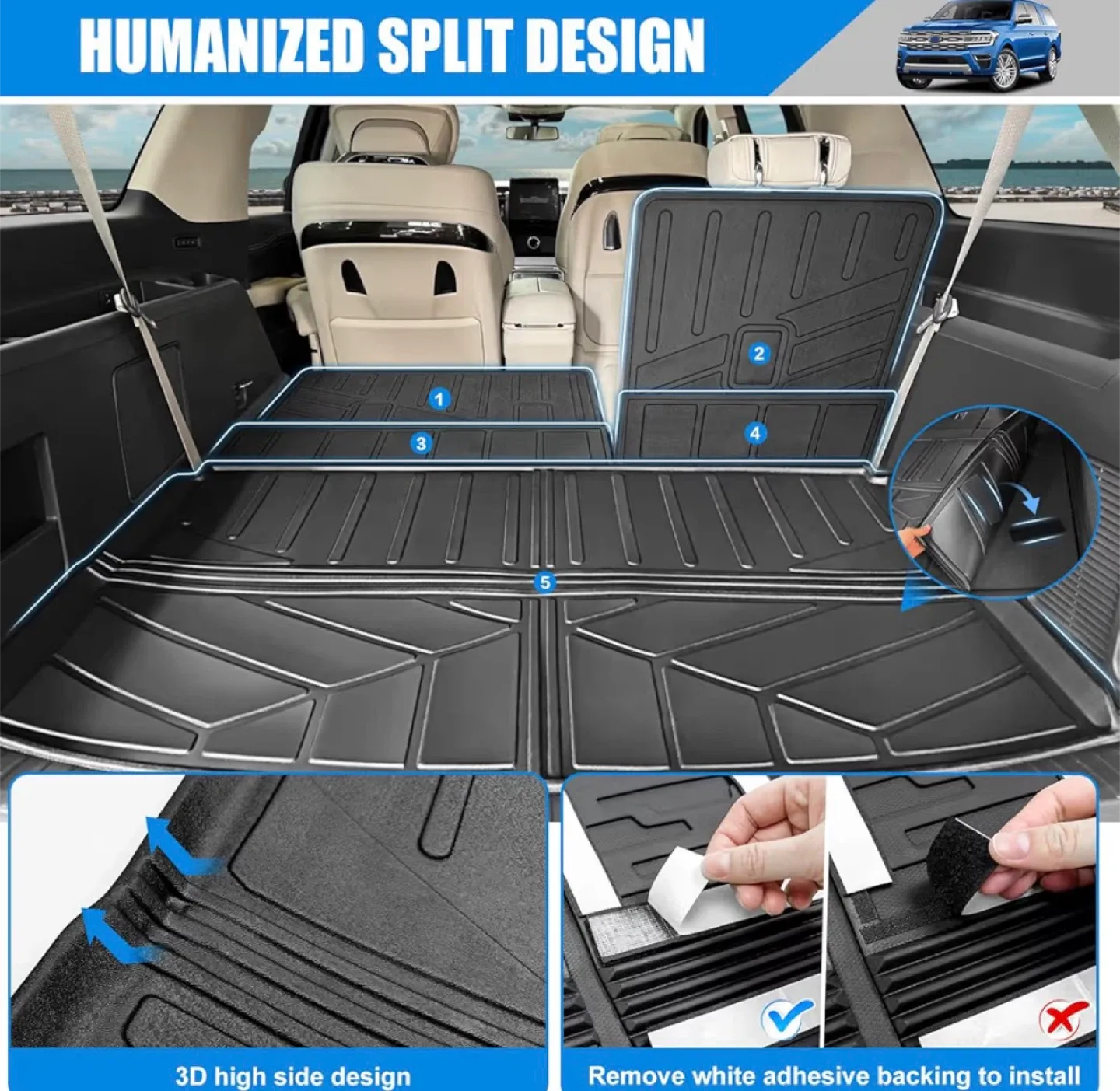 2018-2024 Ford Expedition Max/Lincoln Navigator L Cargo Mat image indicator(8)