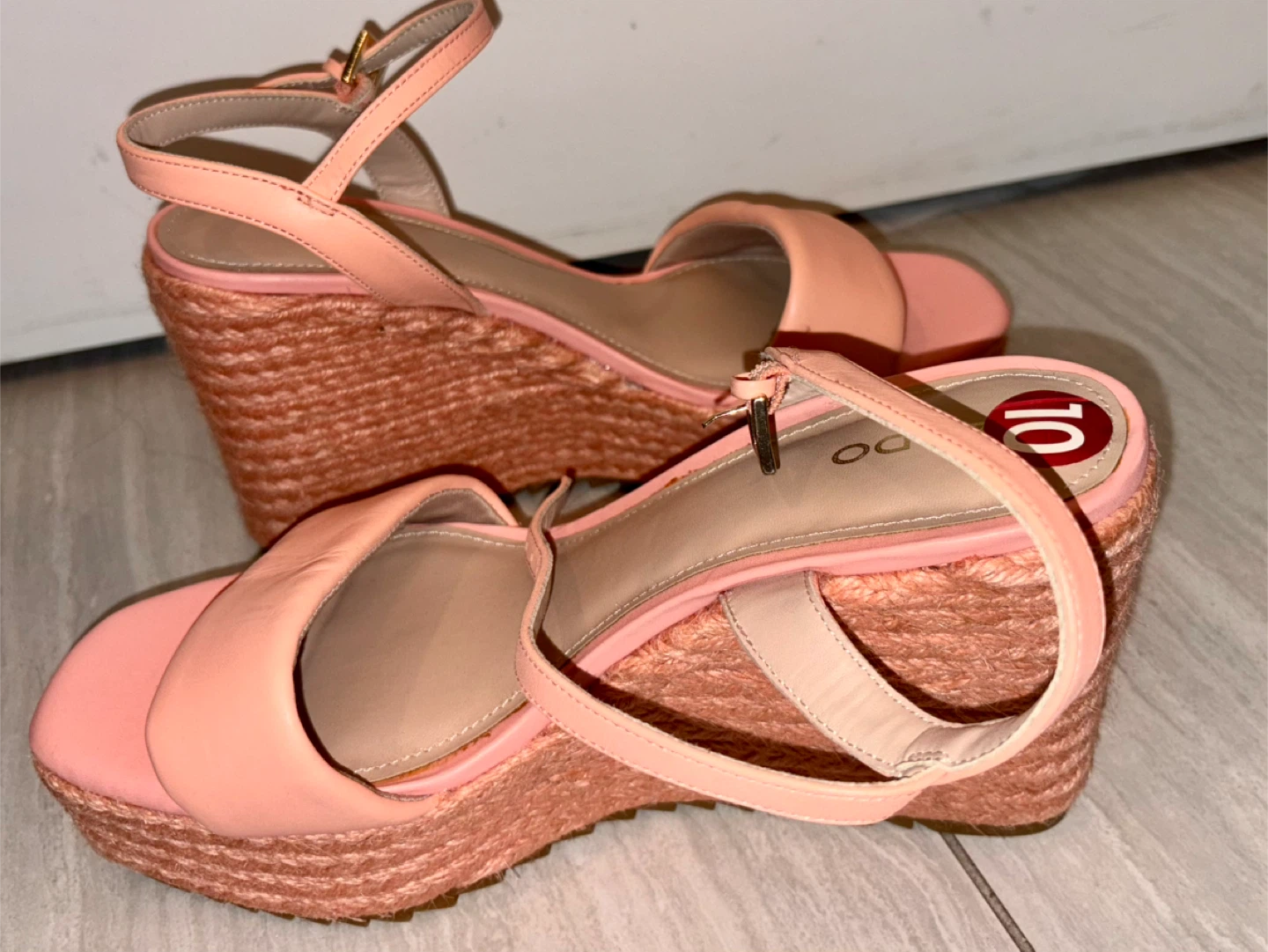 Aldo Pink Wedge Sandals - Size 10