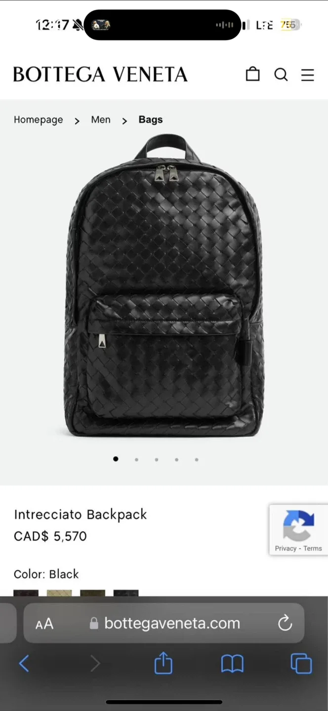Bottega Veneta Intrecciato Black Backpack image indicator(2)