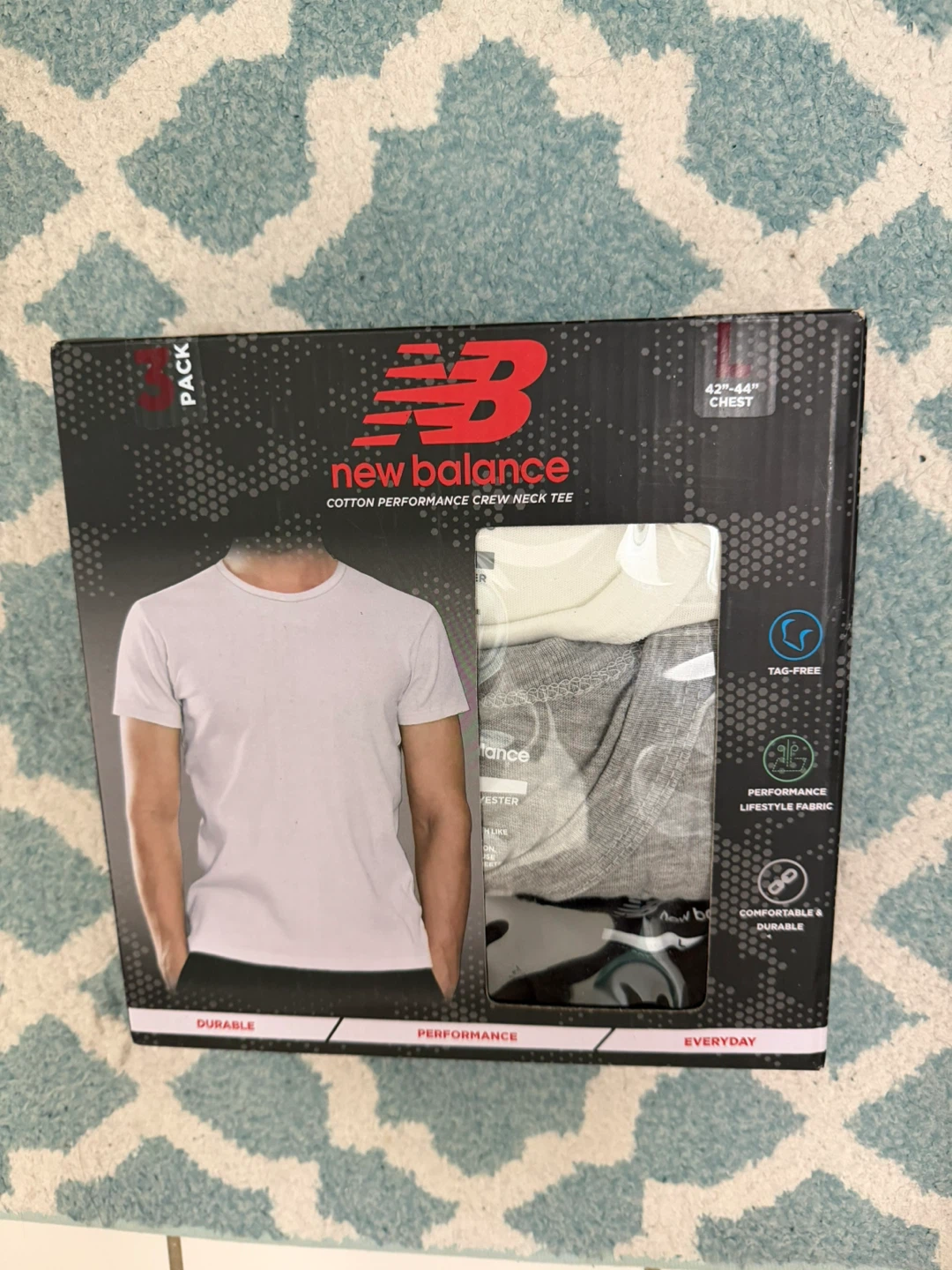 New Balance Cotton Performance Crew Neck Tee - Size L 3pack