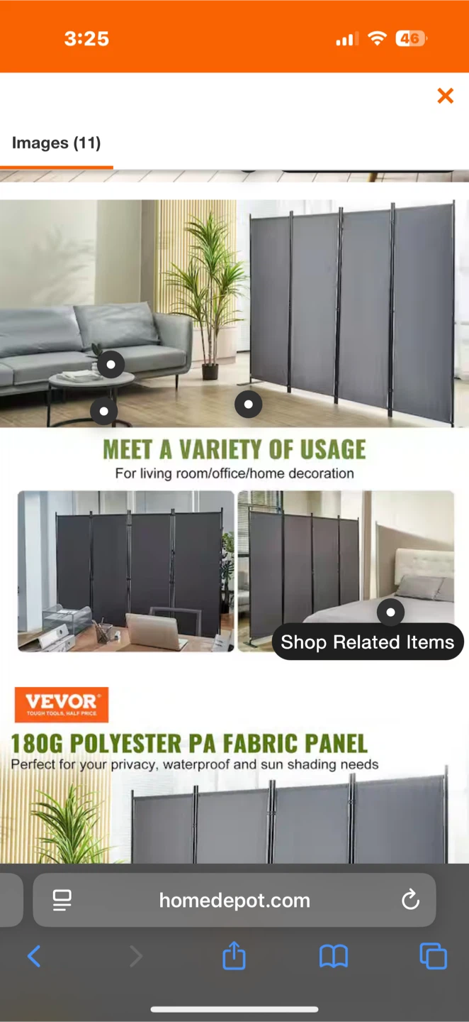 VEVOR 4-Panel Black Room Divider - photo 4