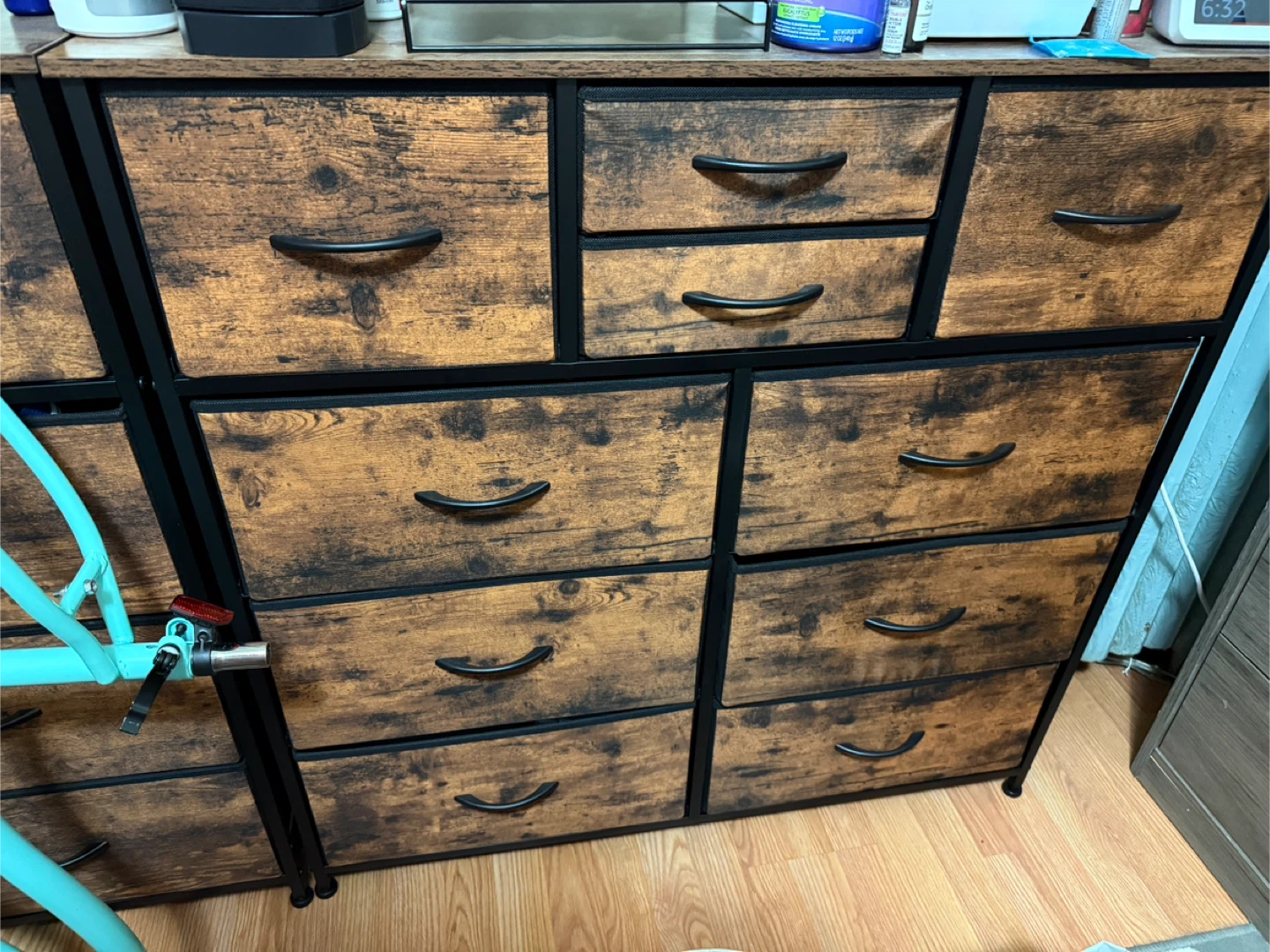 Rustic Brown  10 Drawer Fabric Dresser - photo 3