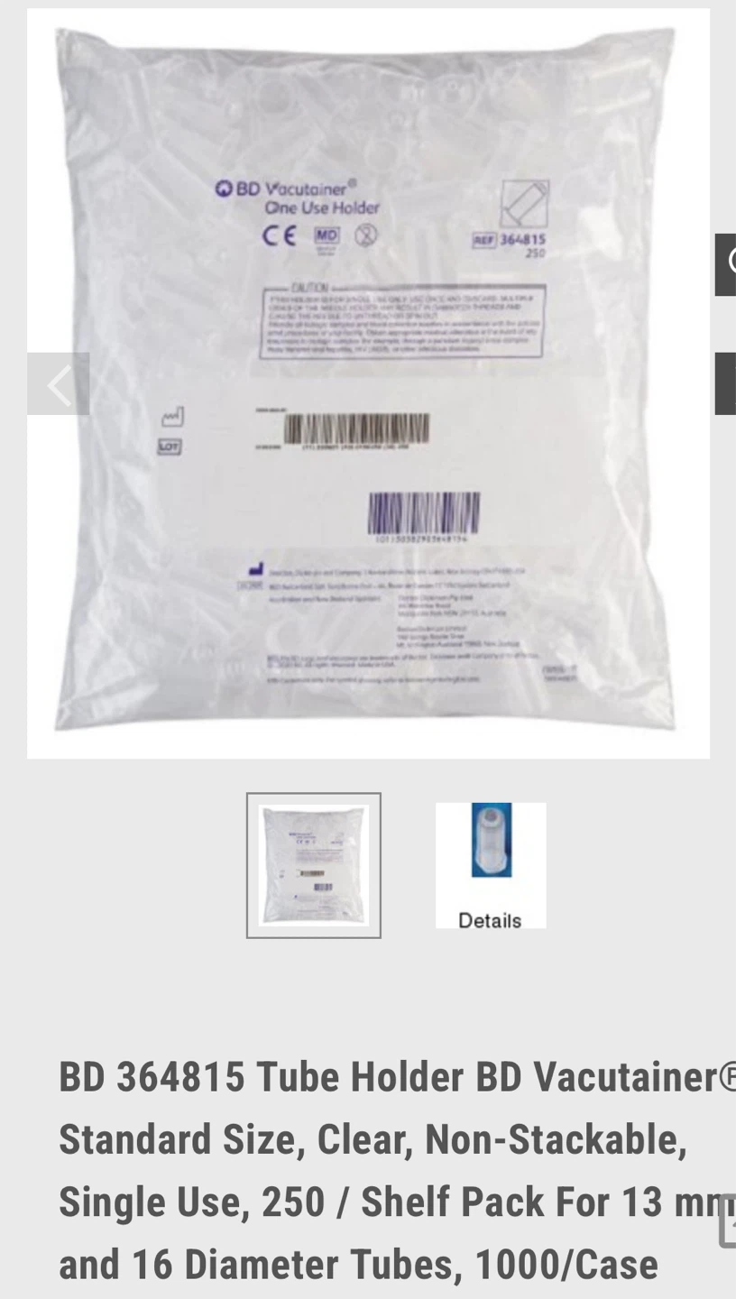 BD Vacutainer One Use Holder (250)