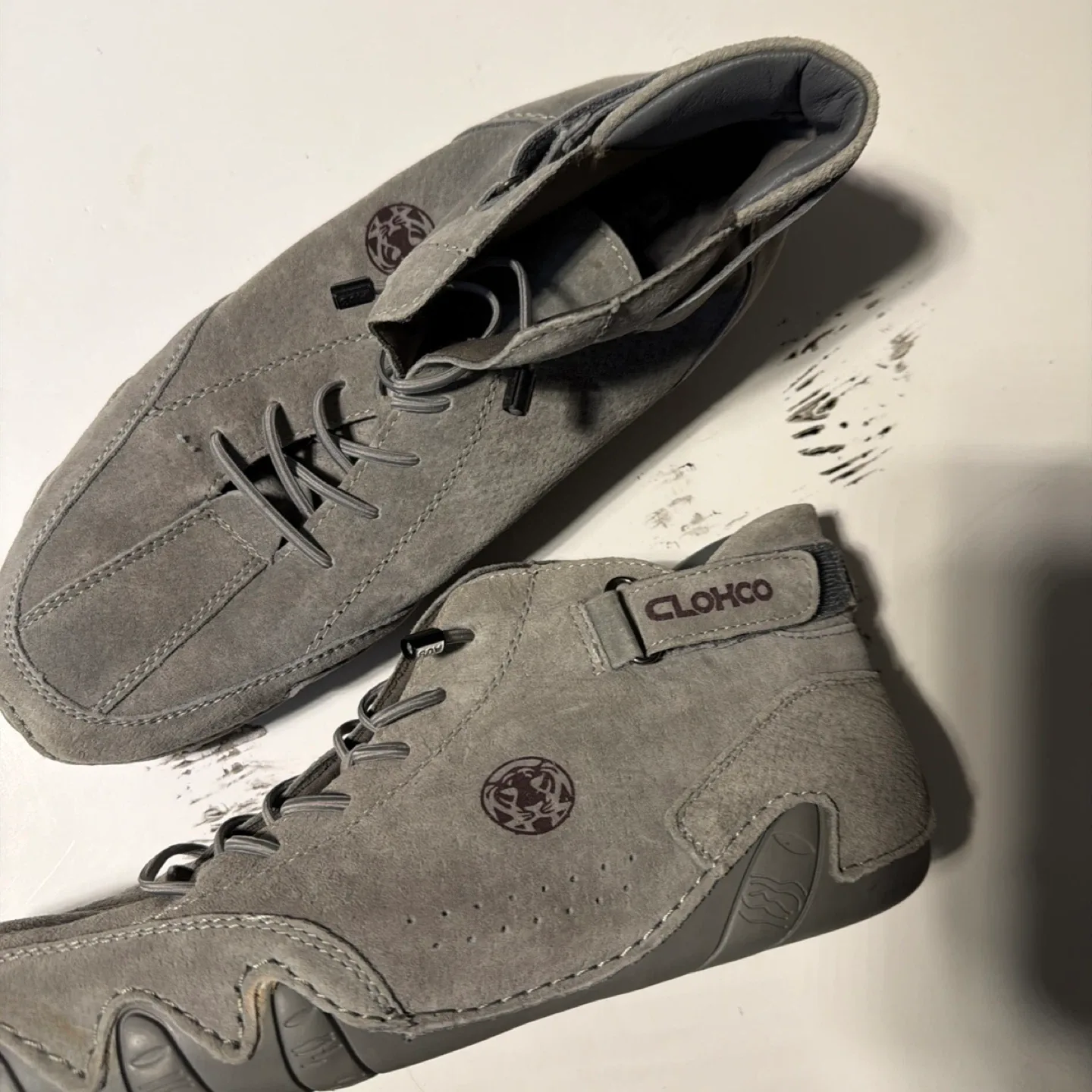 CLOHOO Gray Suede Boots image indicator(8)