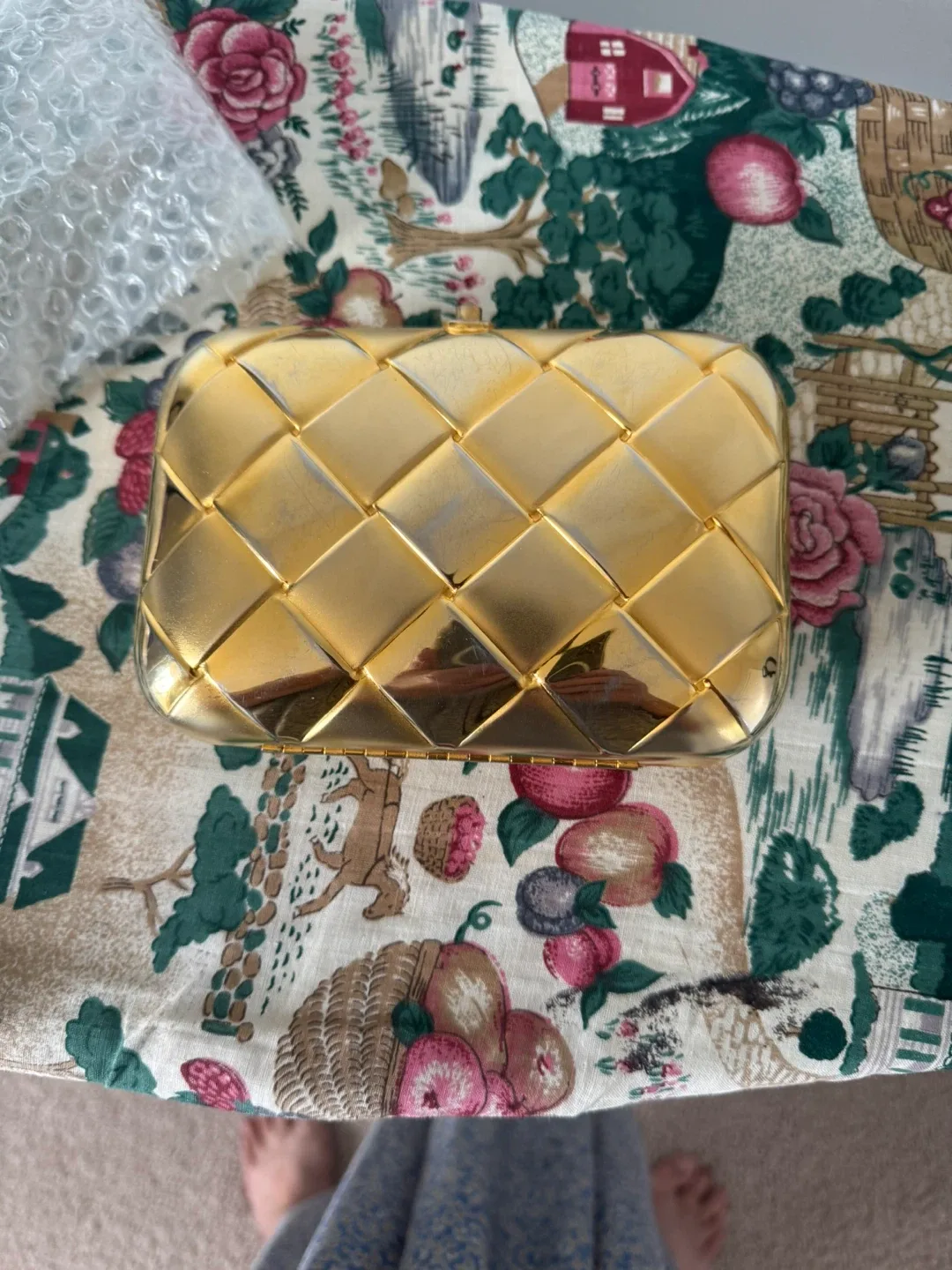 Gold Woven Clutch