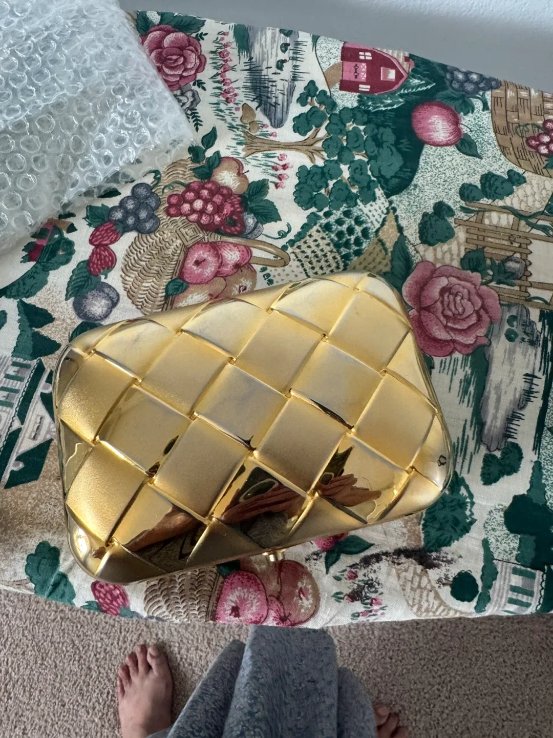 Gold Woven Clutch image indicator(2)