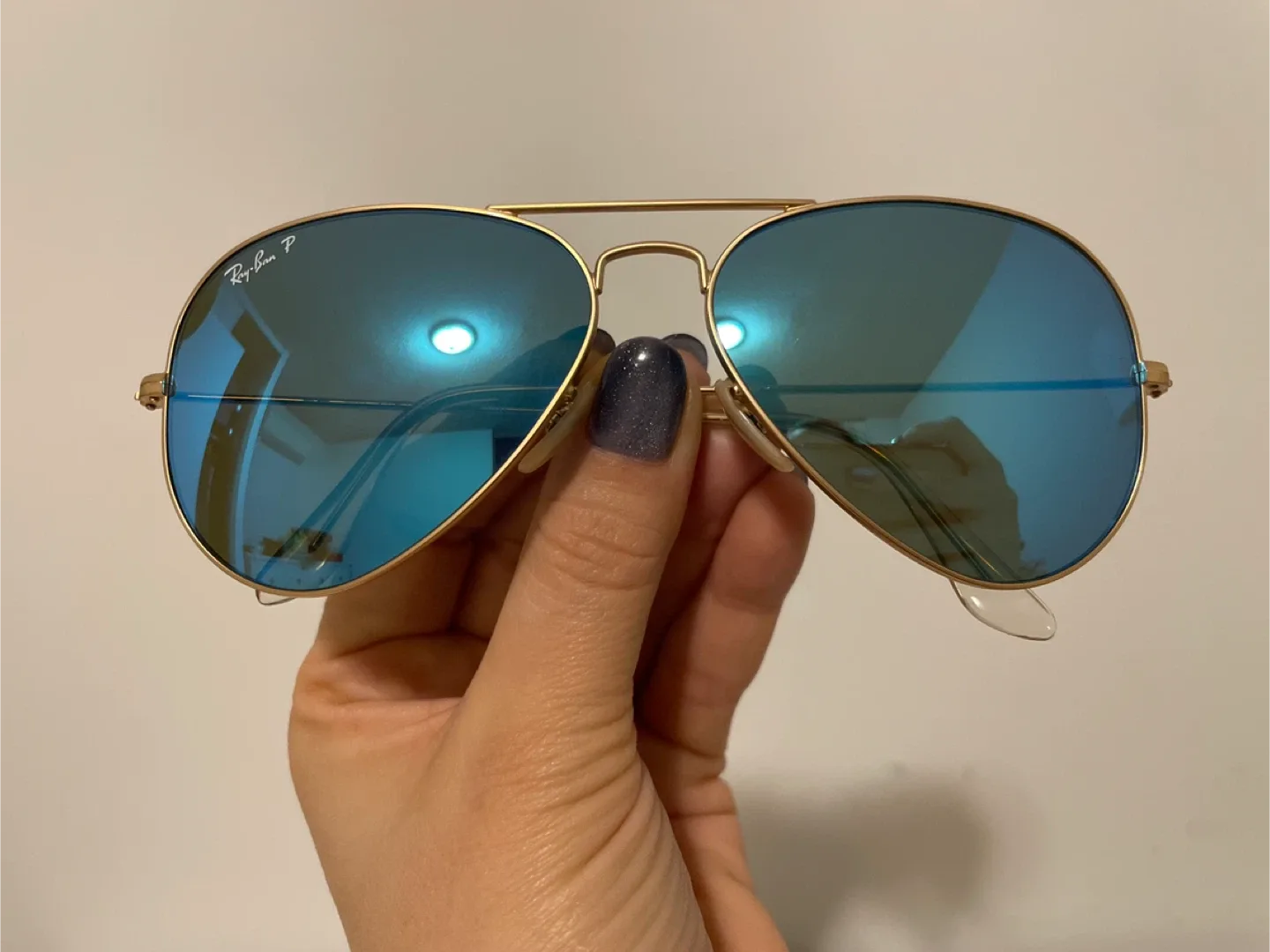 Ray-Ban Aviator Sunglasses - Gold/Blue