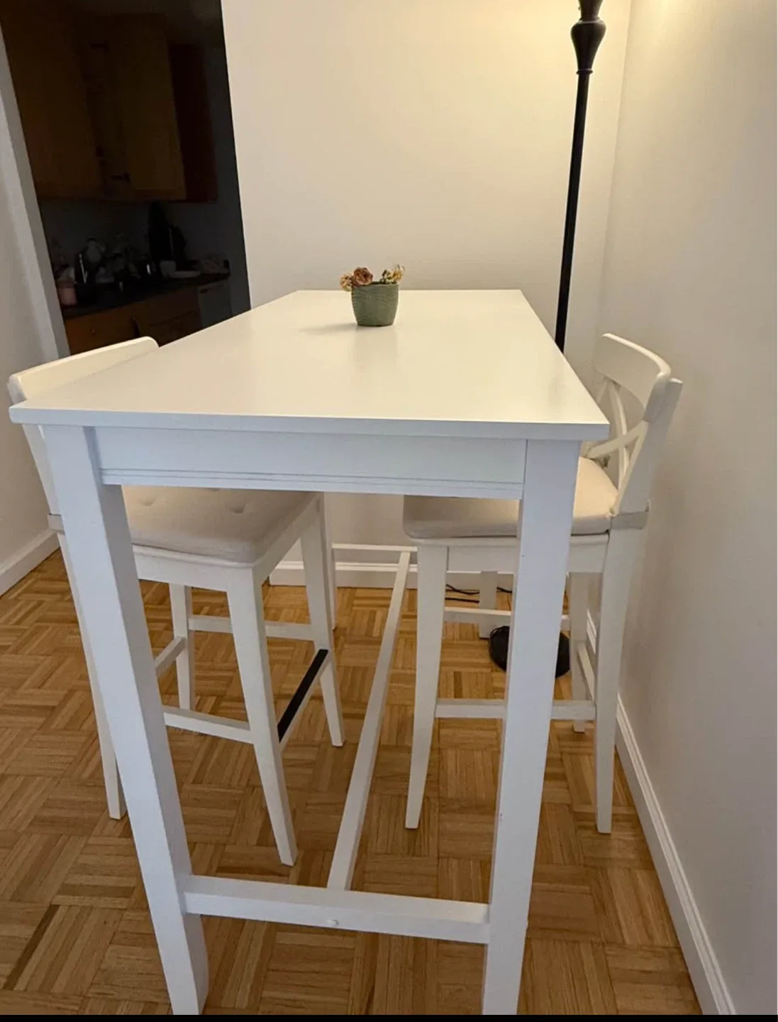 IKEA Nordviken dining bar table with Bar Stool with Backrest image indicator(2)