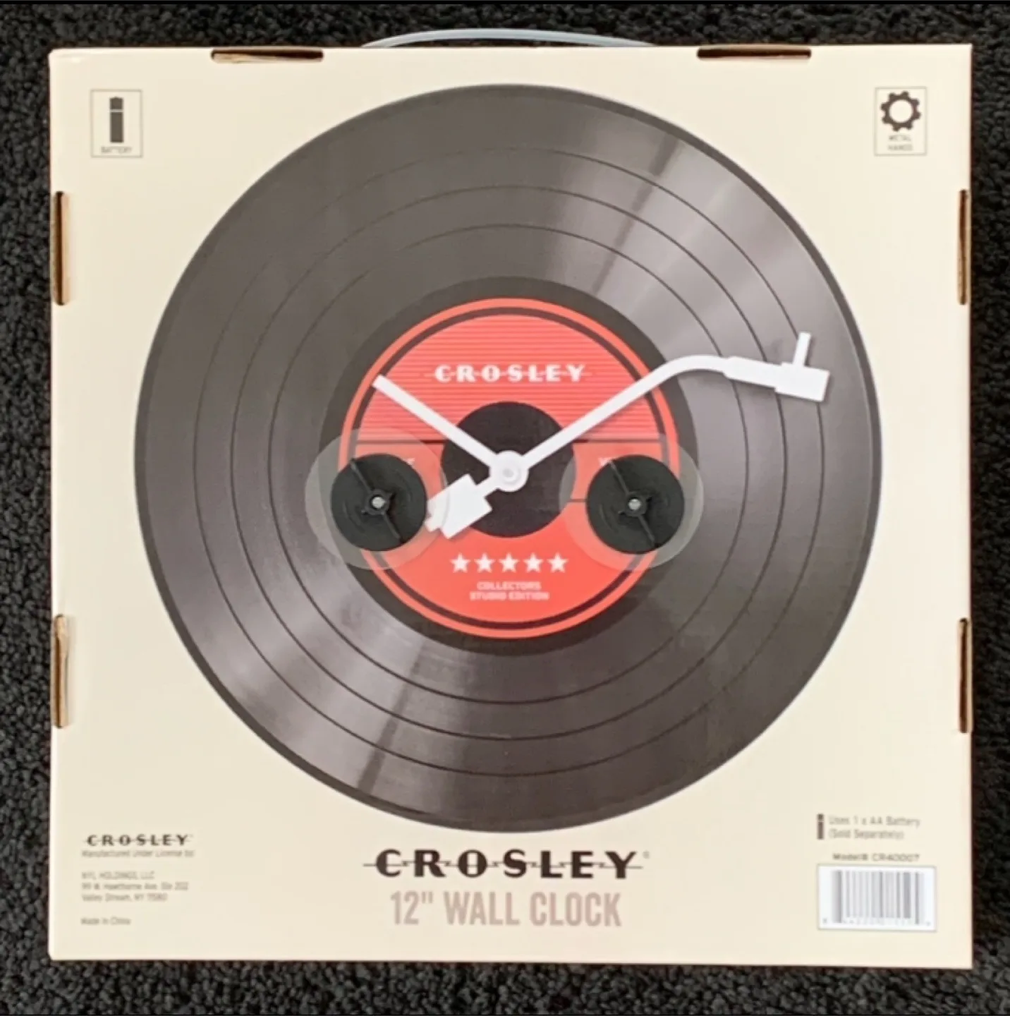 New! Crosley 12” LP wall clock image indicator(2)