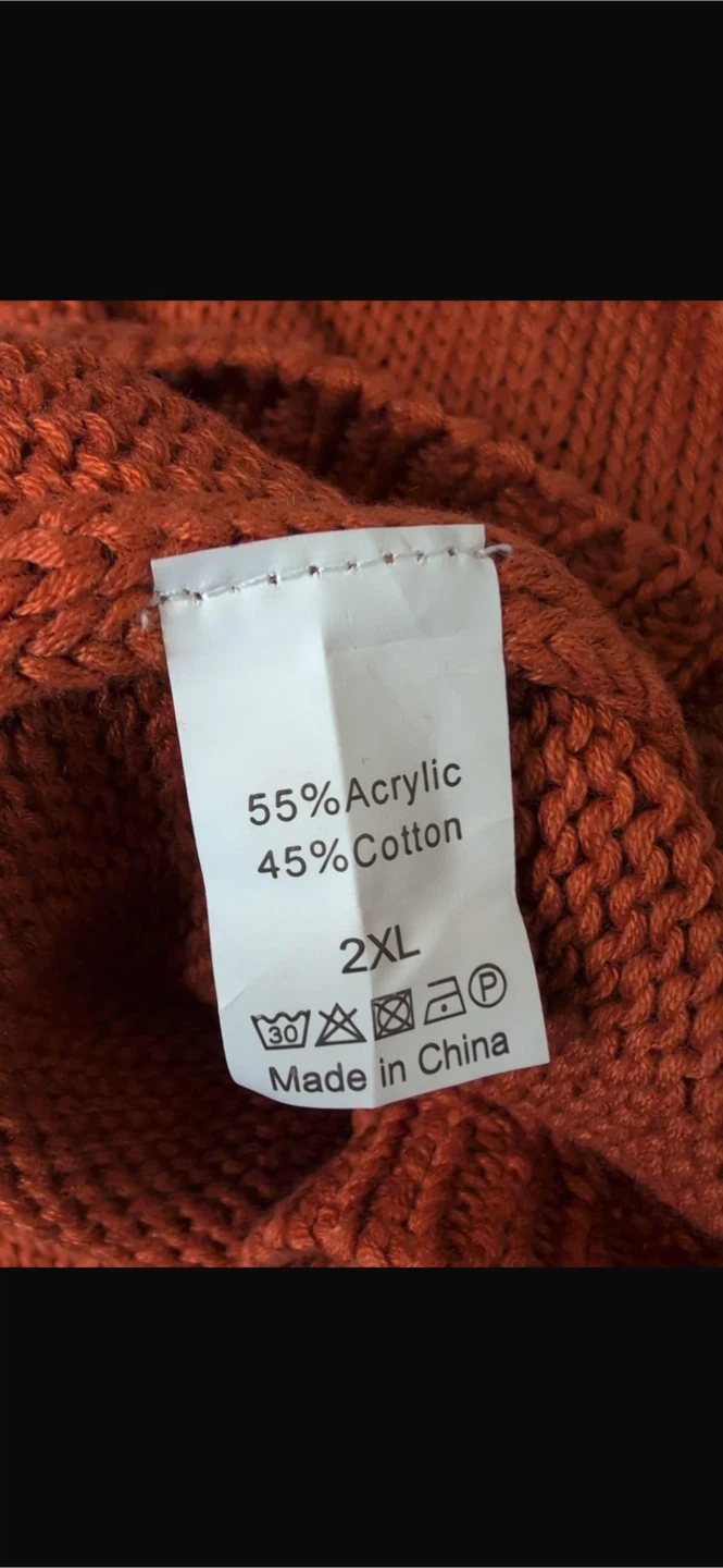 NEW! Orange Knit Drop Shoulder Sweater - 2XL - photo 5