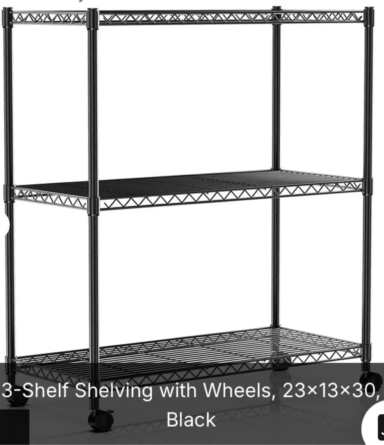 3-🥕Shelf Shelving Unit with Wheels, Black image indicator(2)