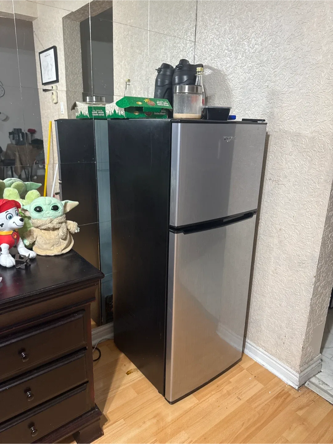 Whirlpool Mini Fridge - Silver & Black