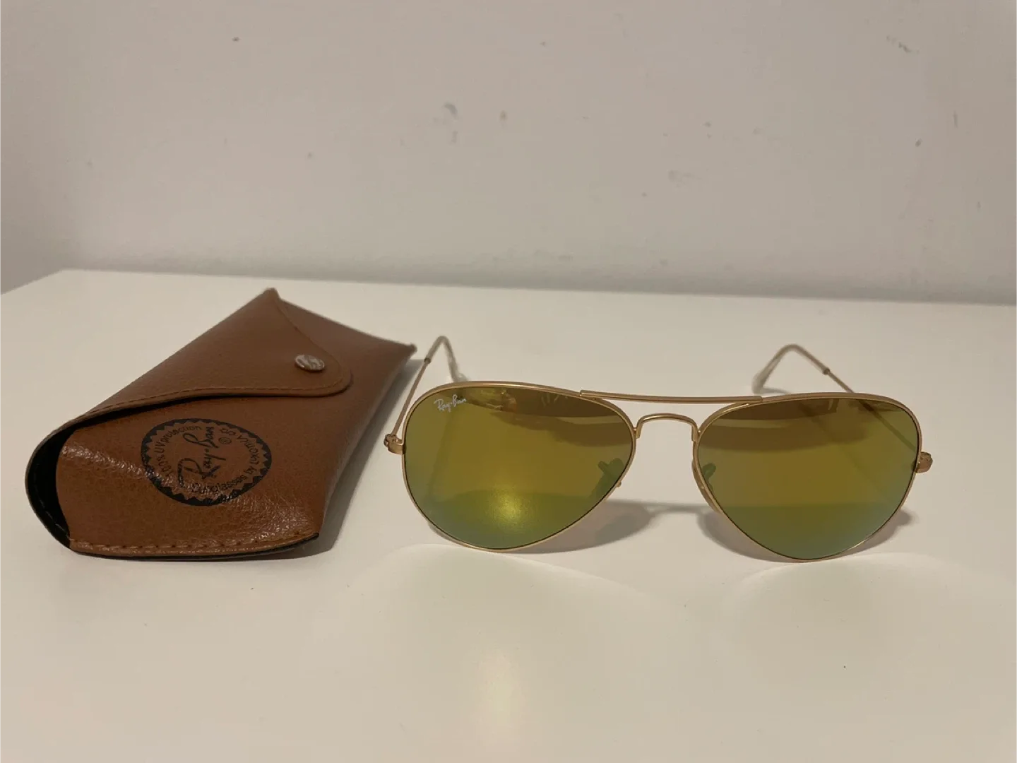 Ray-Ban Aviator Sunglasses - Green/Gold