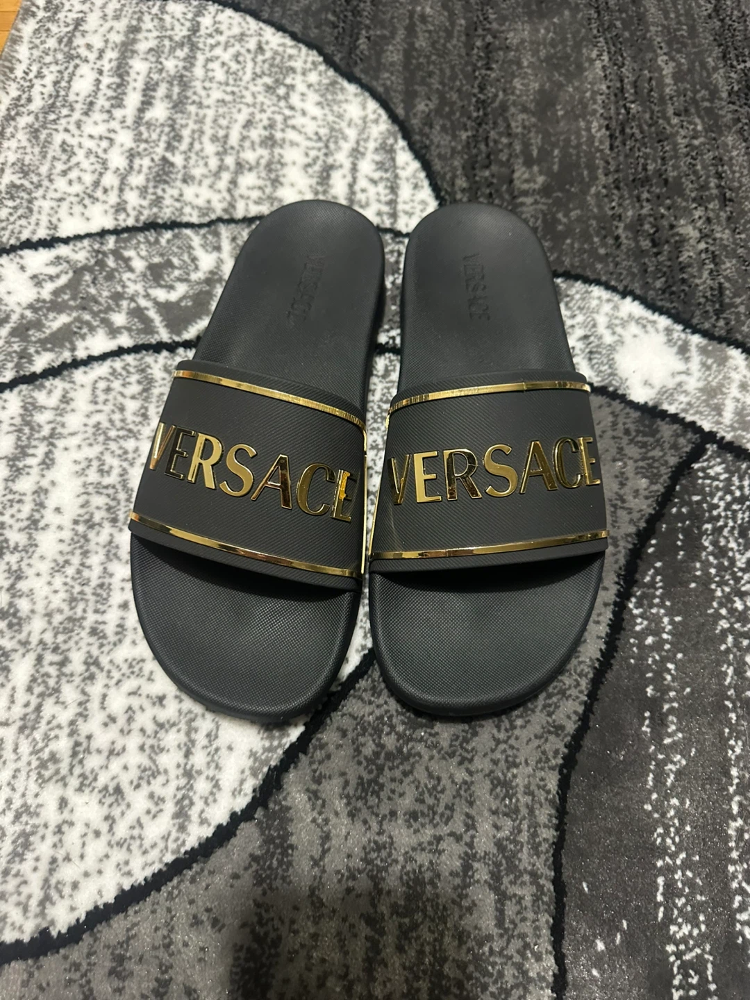 Versace Black Slides