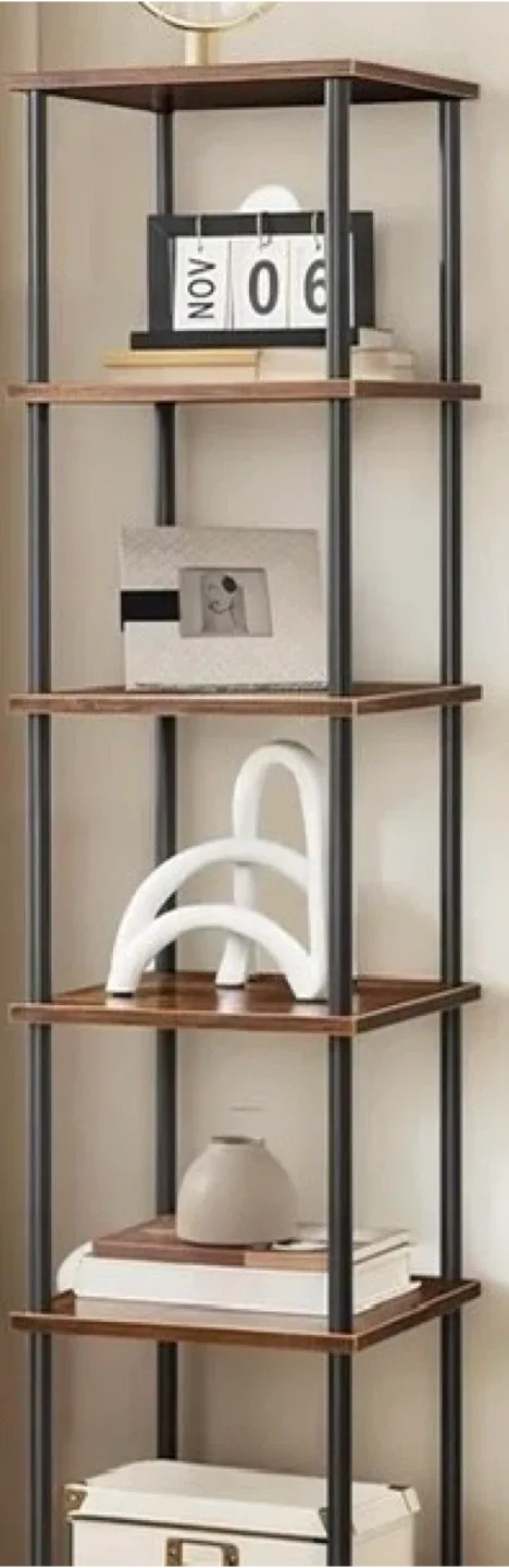 🥕6-Tier Bookshelf, Brown & Black image indicator(3)