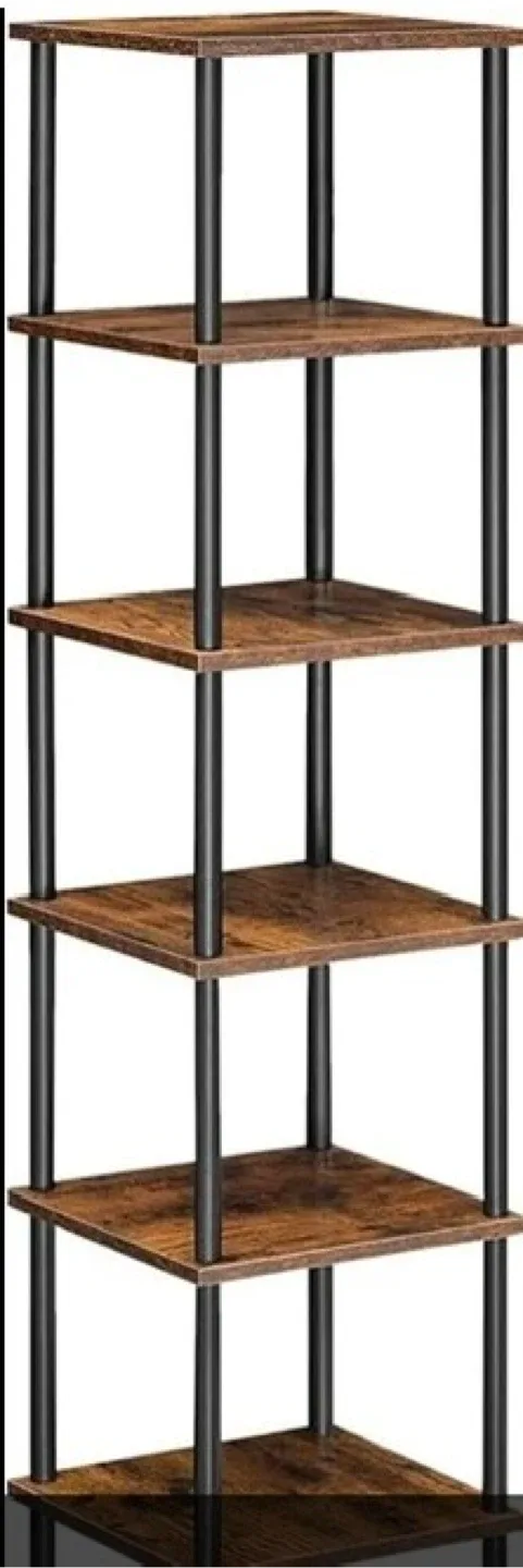 🥕6-Tier Bookshelf, Brown & Black