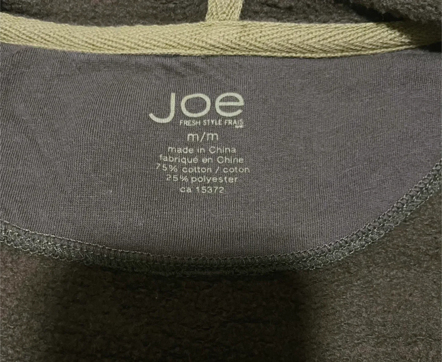 Joe Fresh Olive Green Zip-Up Hoodie - Size M image indicator(4)