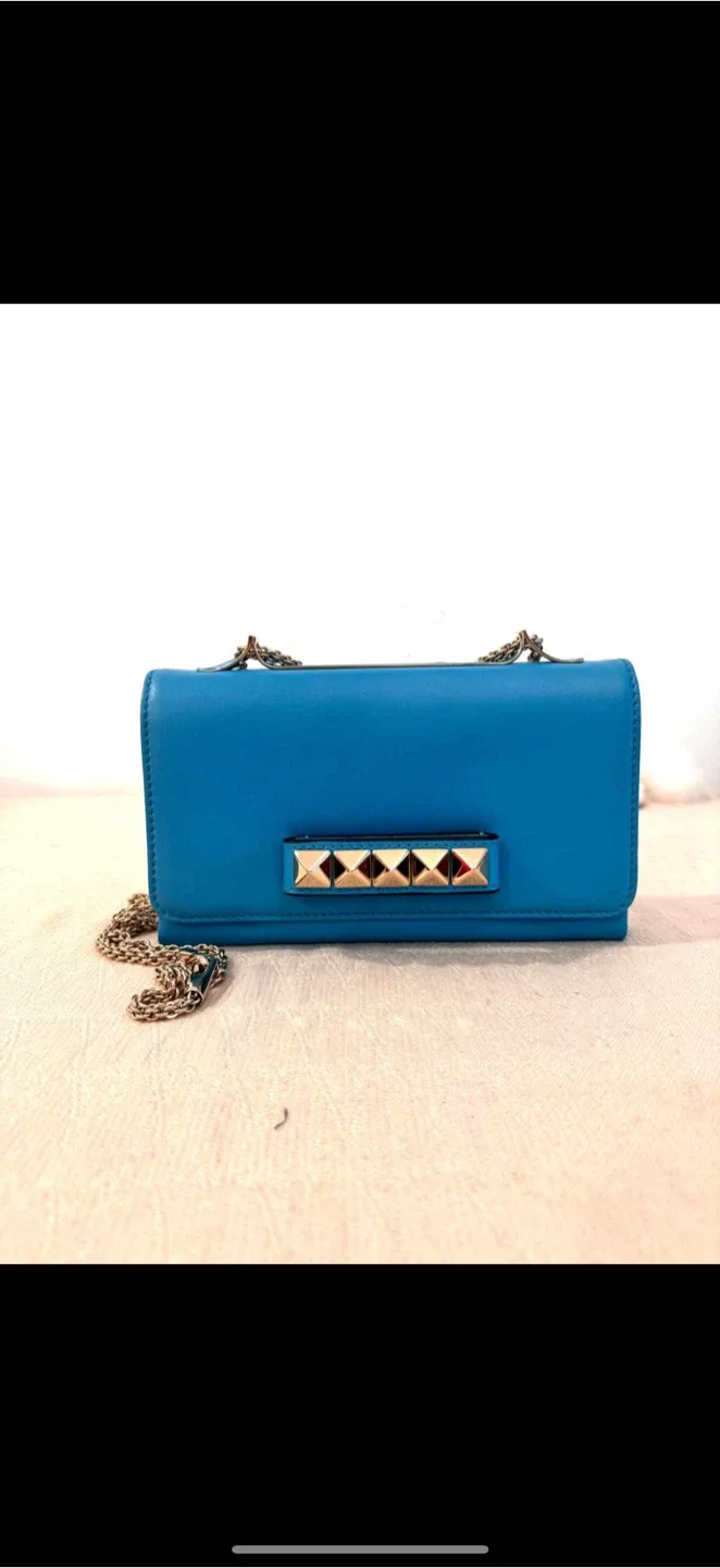 Valentino Garavani Blue Leather Shoulder Bag image indicator(6)