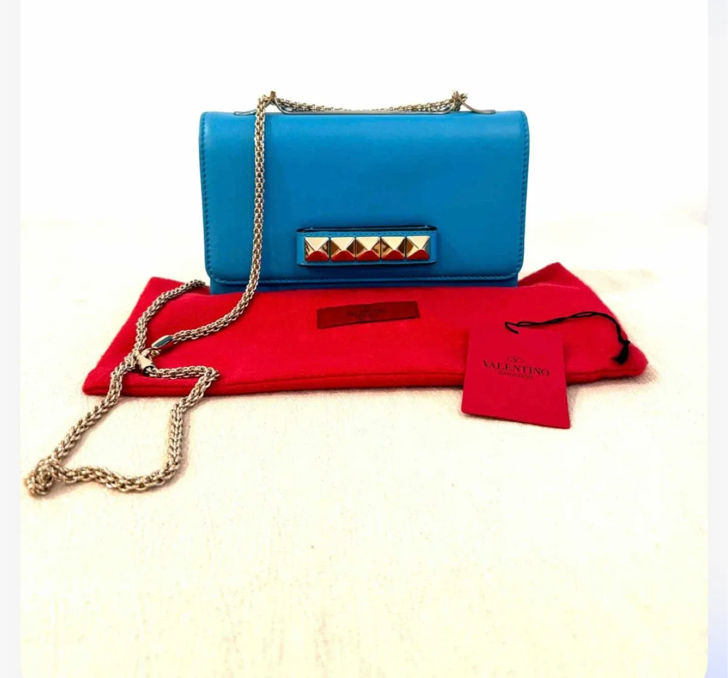 Valentino Garavani Blue Leather Shoulder Bag image indicator(7)