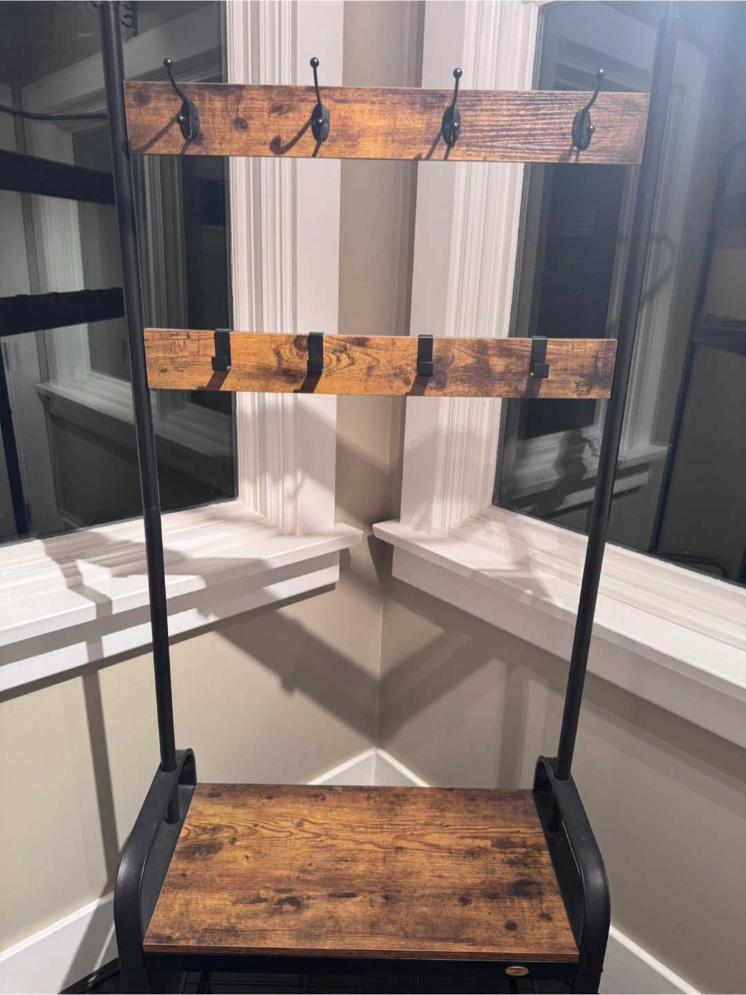 Coat Rack Stand Hall Tree with Storage Bench - photo 3