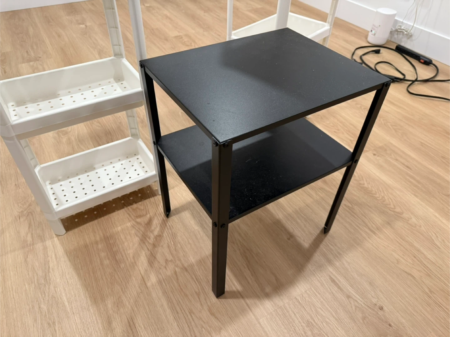 IKEA White/Black Shelving Units - photo 2