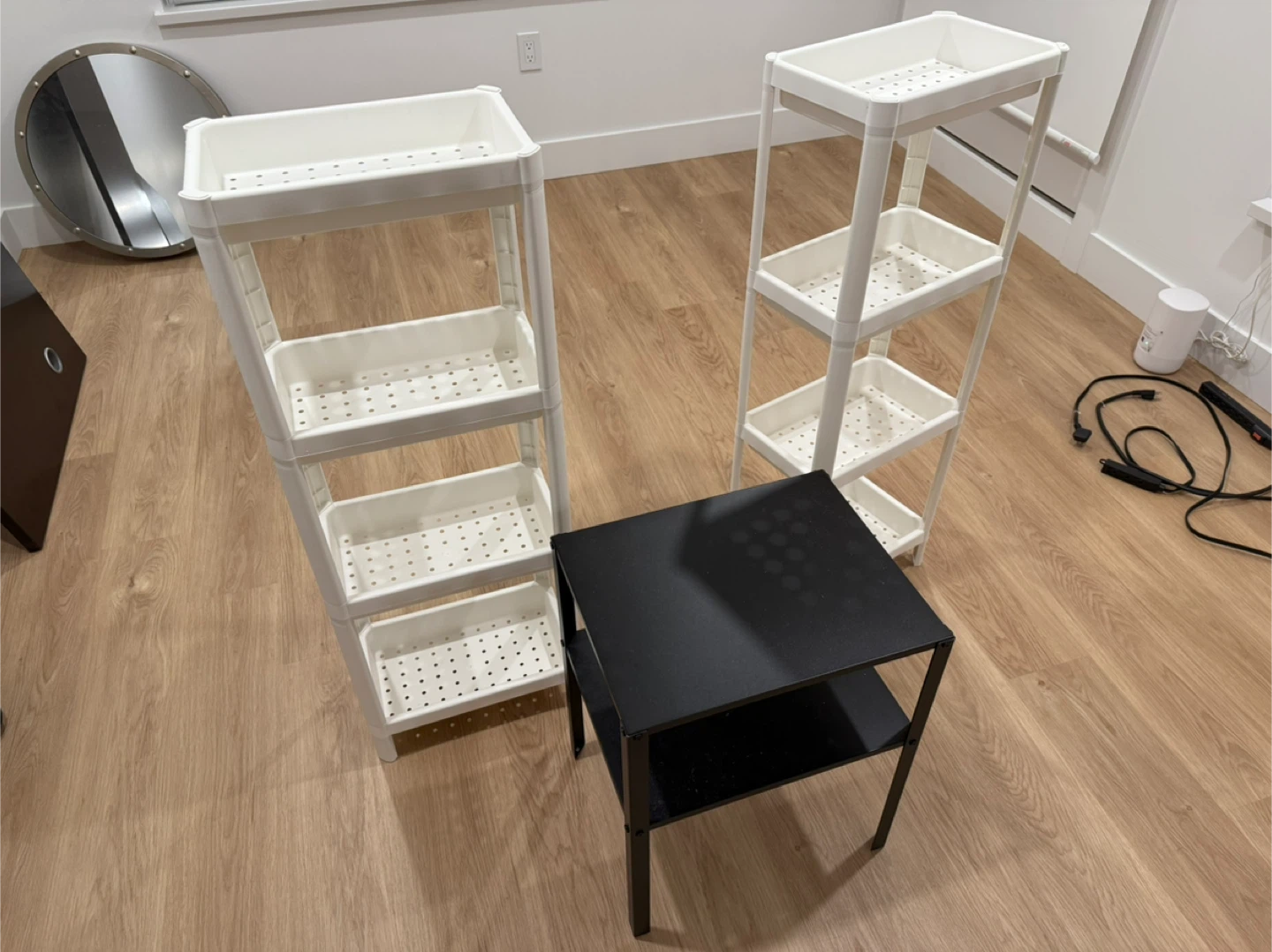 IKEA White/Black Shelving Units