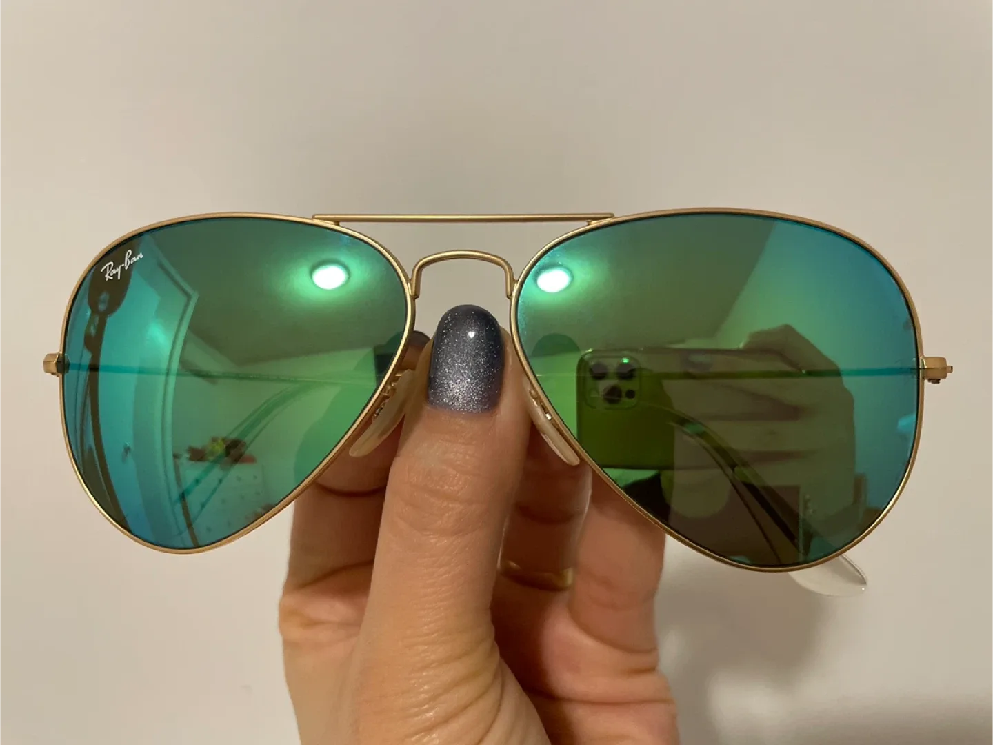 Ray-Ban Aviator Sunglasses - Gold/Green image indicator(2)