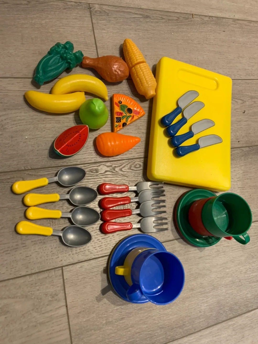 Play Food Set with Cups & Dishes