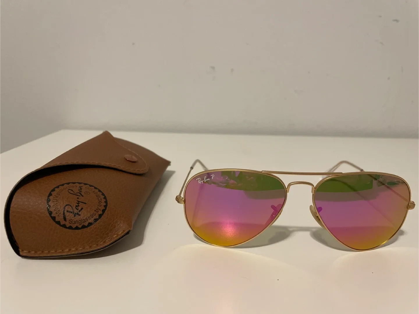 Ray-Ban Aviator Sunglasses - Gold/Pink
