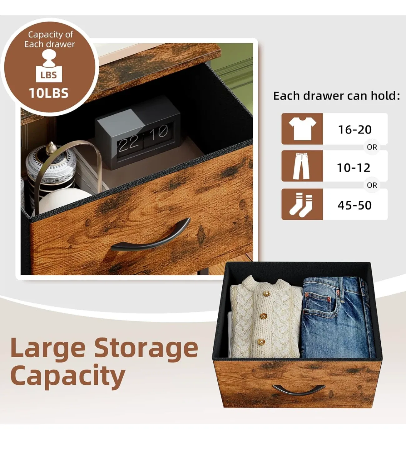 Somdot Nightstand - Small Dresser with 2 Drawers image indicator(6)