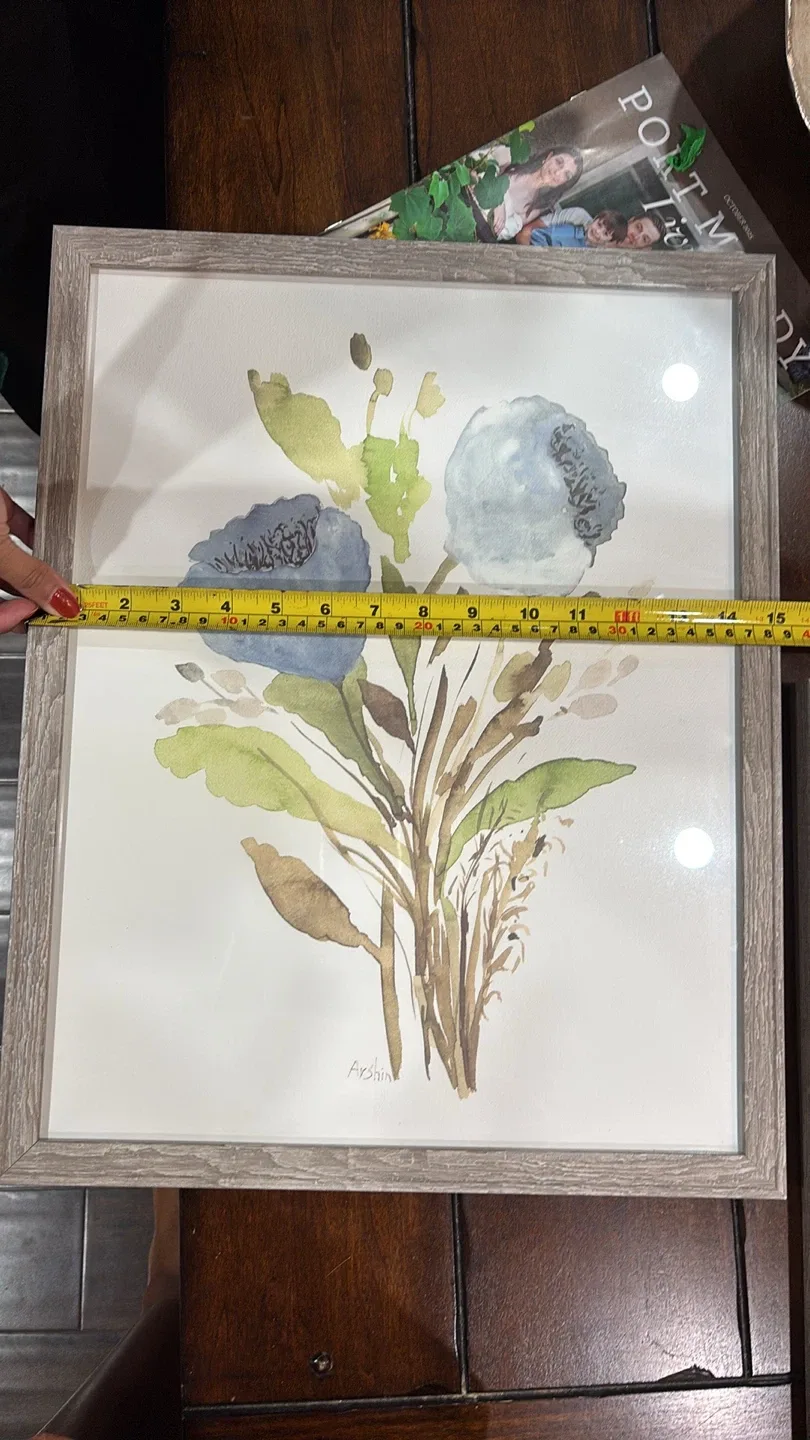 Framed Floral Watercolor Painting thumbnail