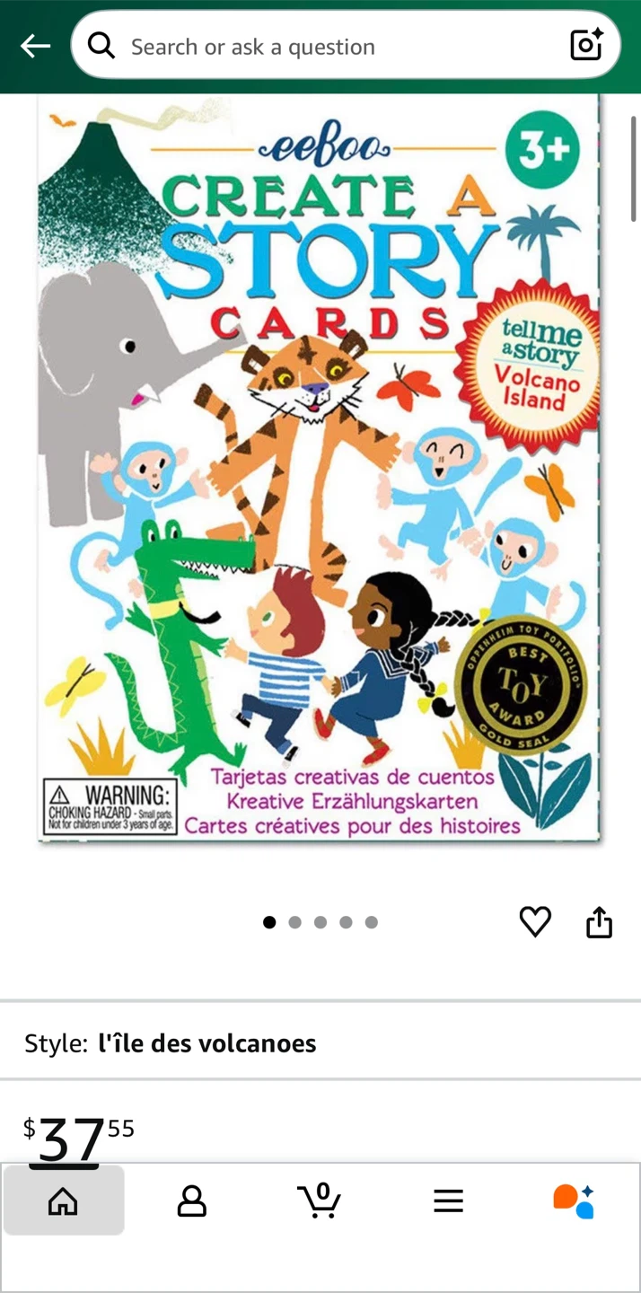 eeBoo Volcano Island Create a Story Cards - Kids 3+
