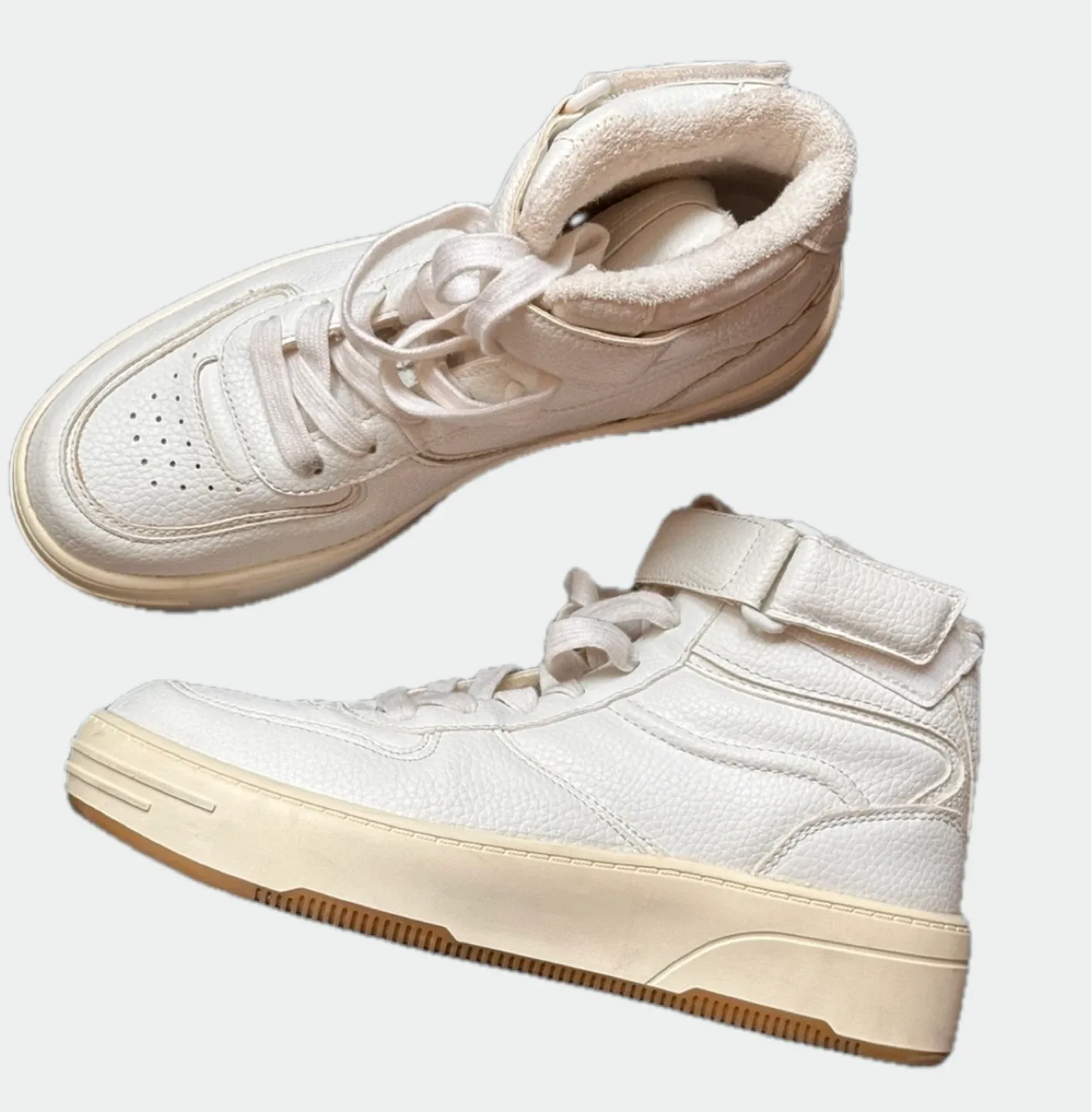 Pull&Bear White High-Top Sneakers Size 6 thumbnail