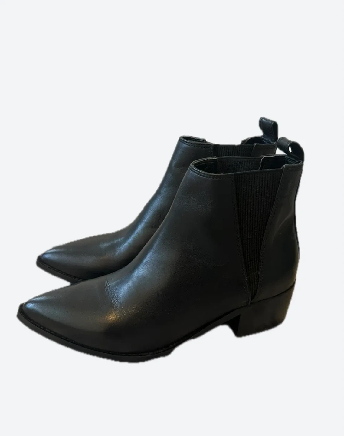 Black Leather Chelsea Boots Size 6 thumbnail