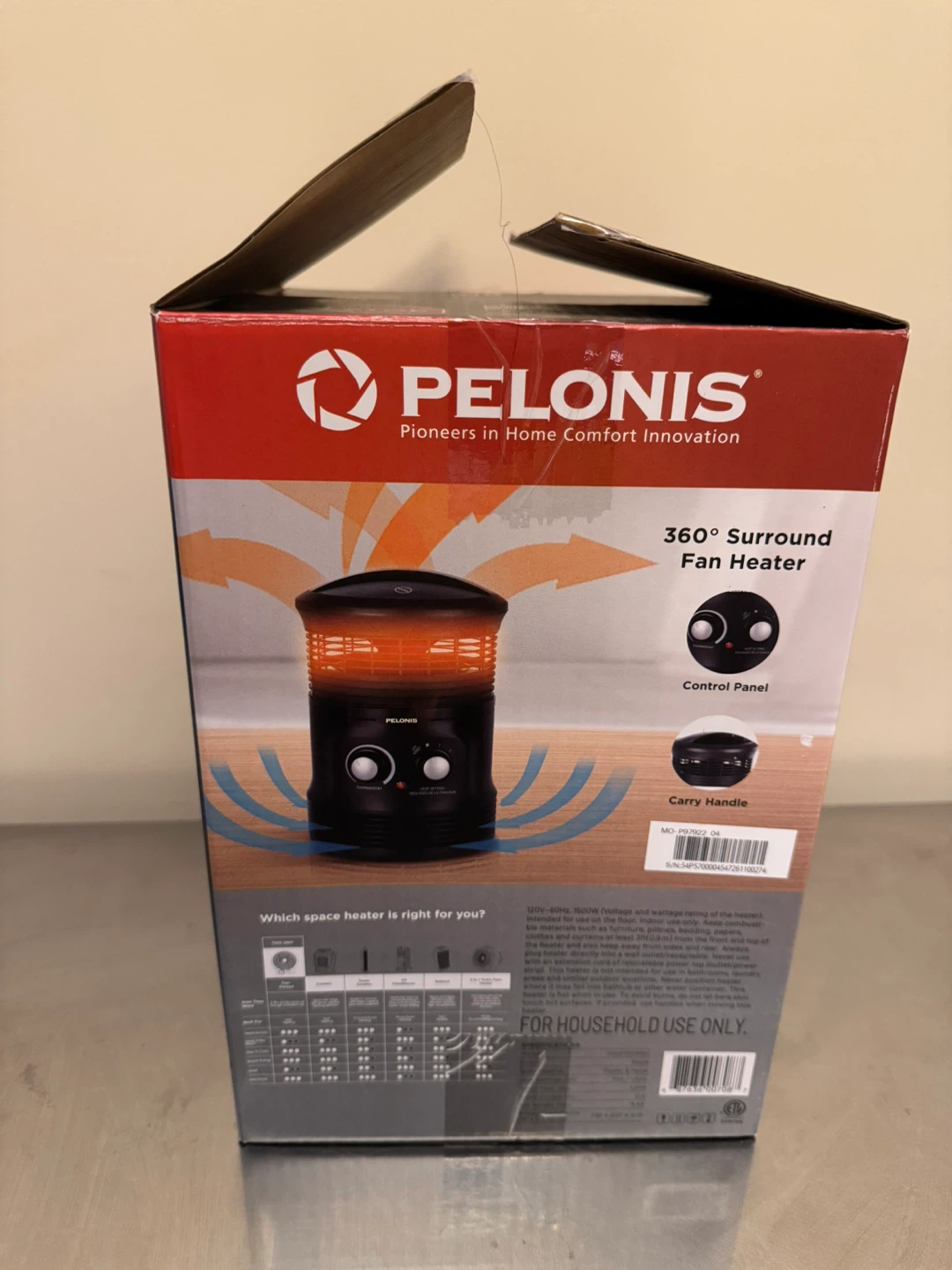 Pelonis 360° Surround Fan Heater - Like New - photo 5