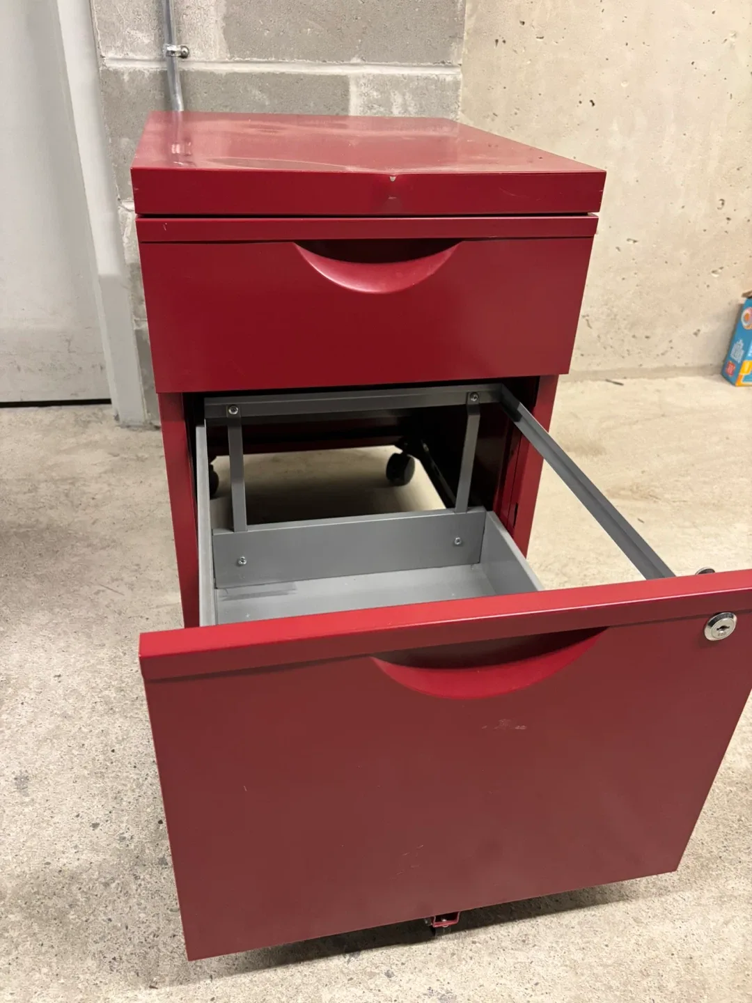 Red Filing Cabinet - Two Drawer image indicator(3)