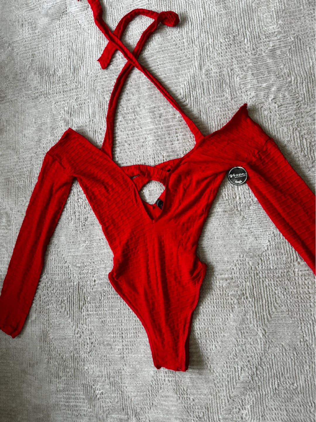 Red Long Sleeve Bodysuit - One Size - photo 2