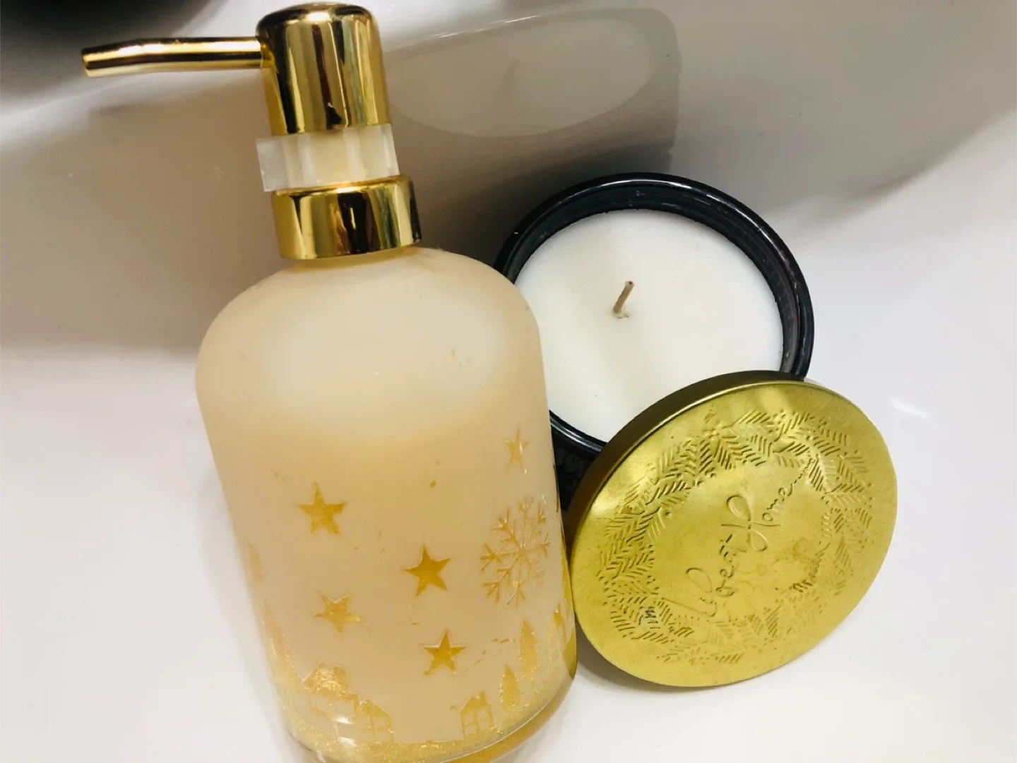 Sand + Fog Apple Cider Candle & Golden Hand Soap From Homesense image indicator(2)