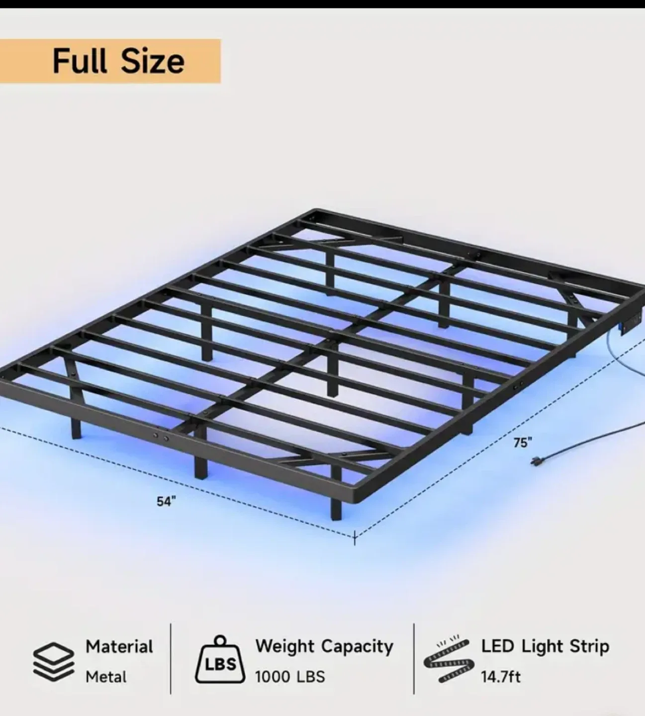 Full Size Metal Bed Frame and box spring image indicator(2)