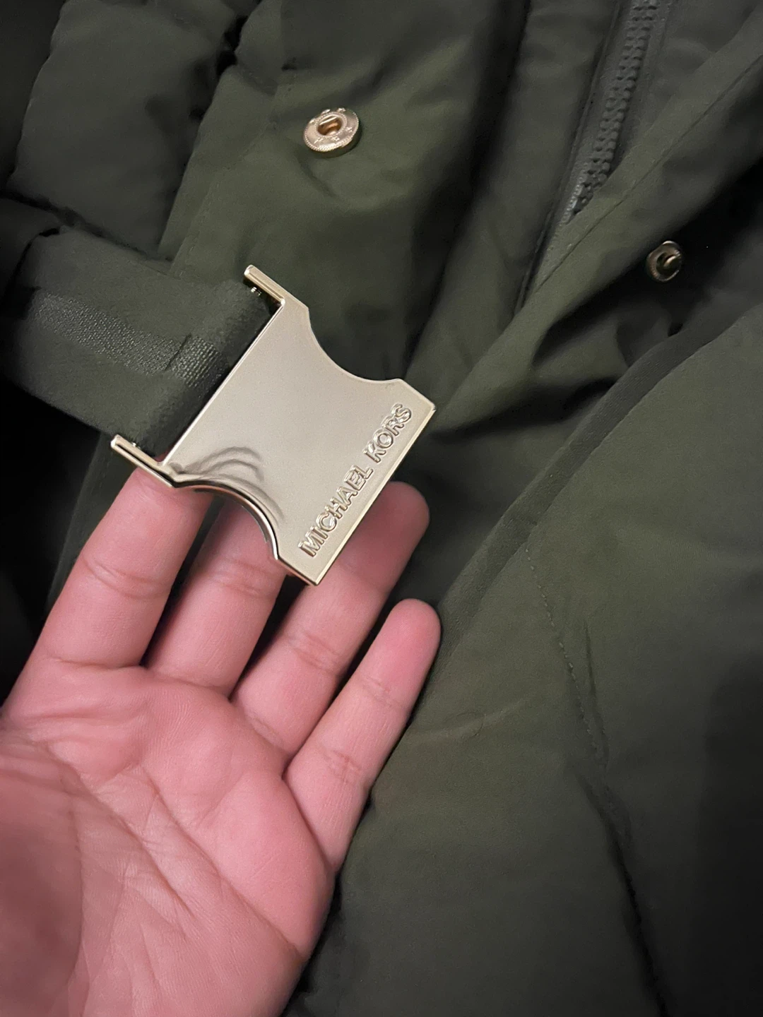 Michael Kors Olive Down Puffer Coat - Size M - photo 2