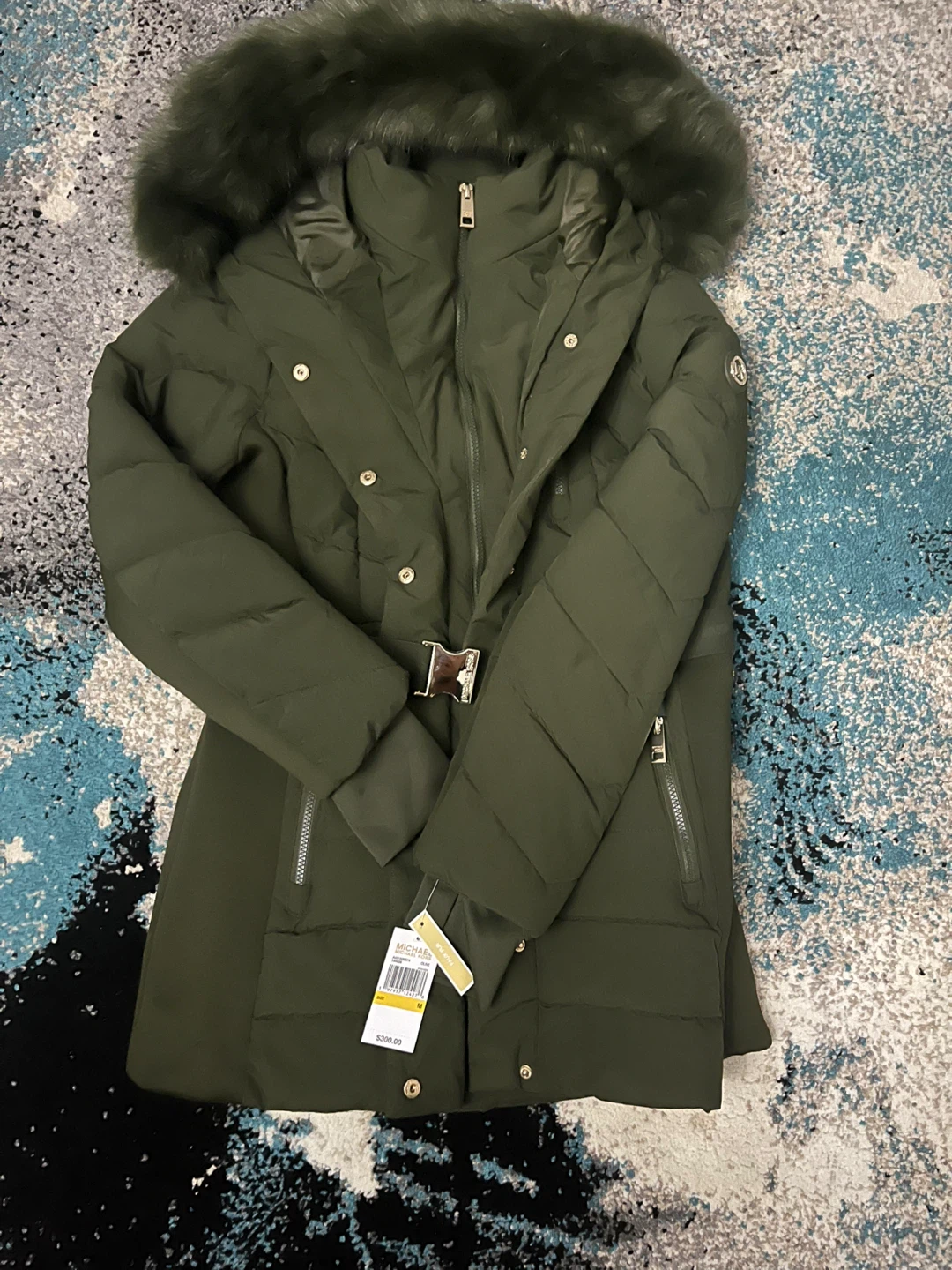 Michael Kors Olive Down Puffer Coat - Size M - photo 3