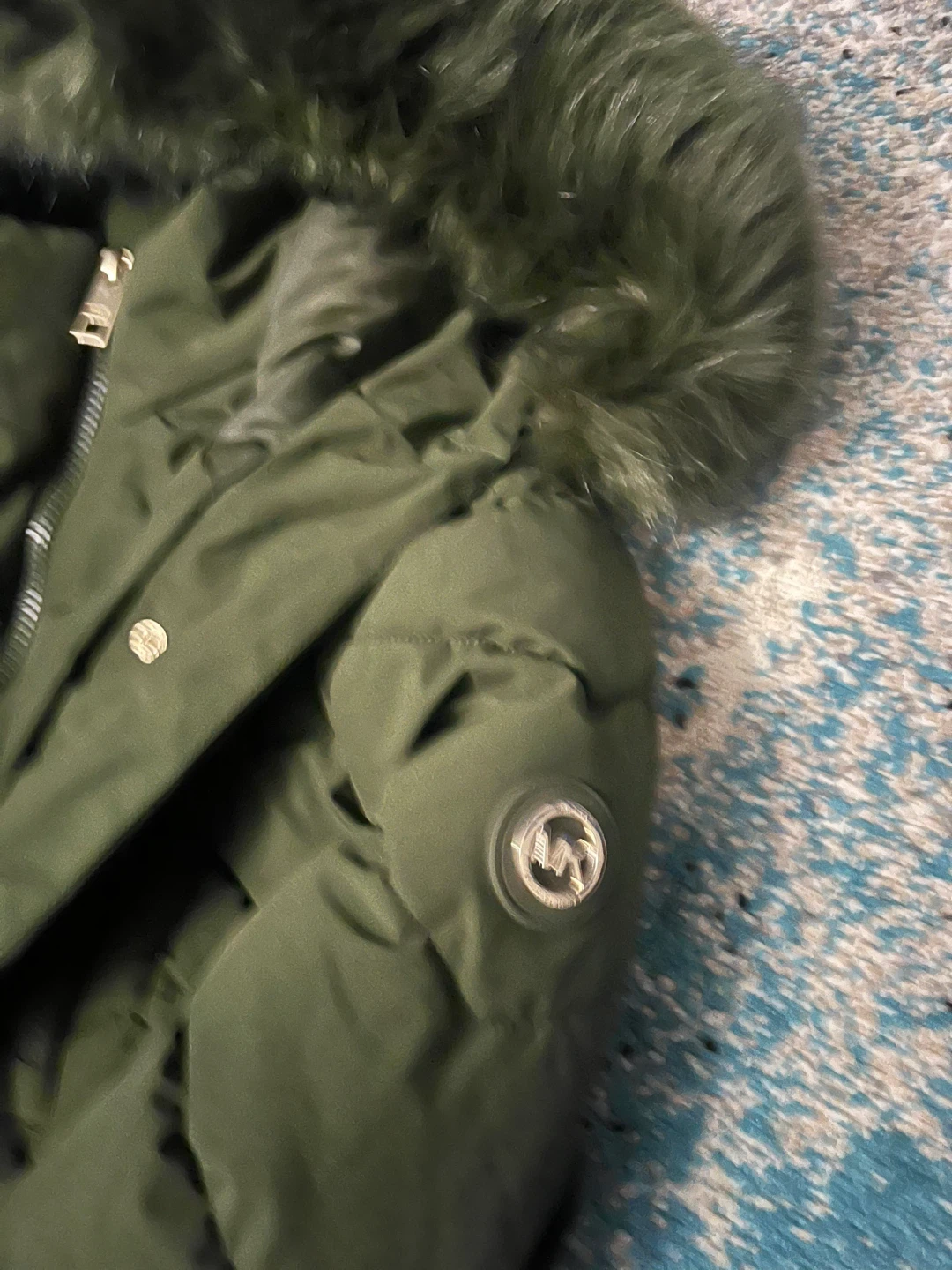 Michael Kors Olive Down Puffer Coat - Size M