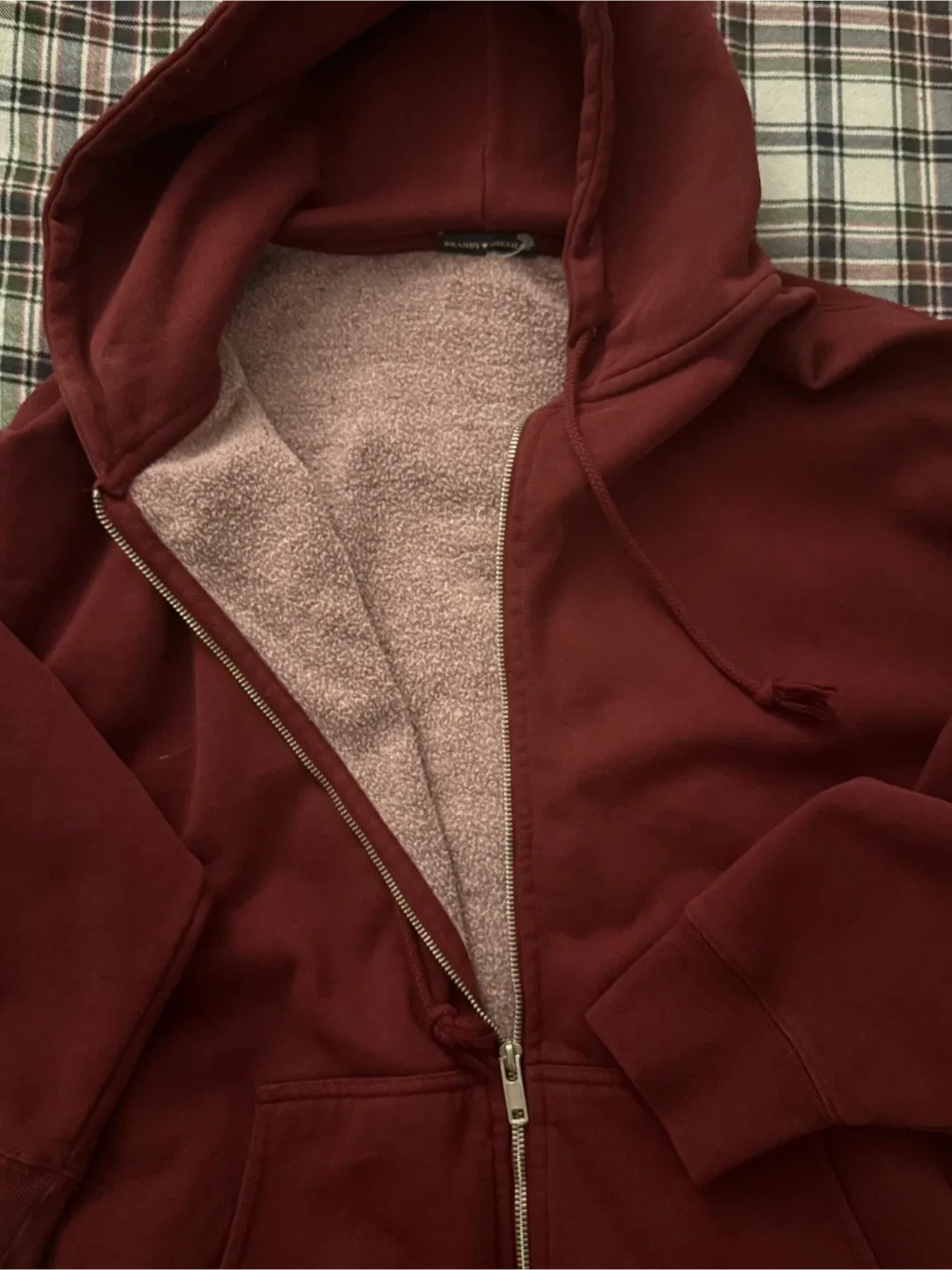Brandy Melville Dark Red RARE Zip Up image indicator(4)