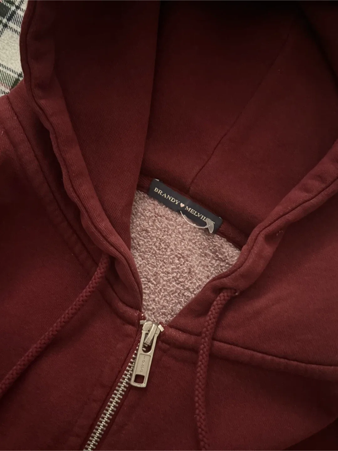 Brandy Melville Dark Red RARE Zip Up image indicator(2)