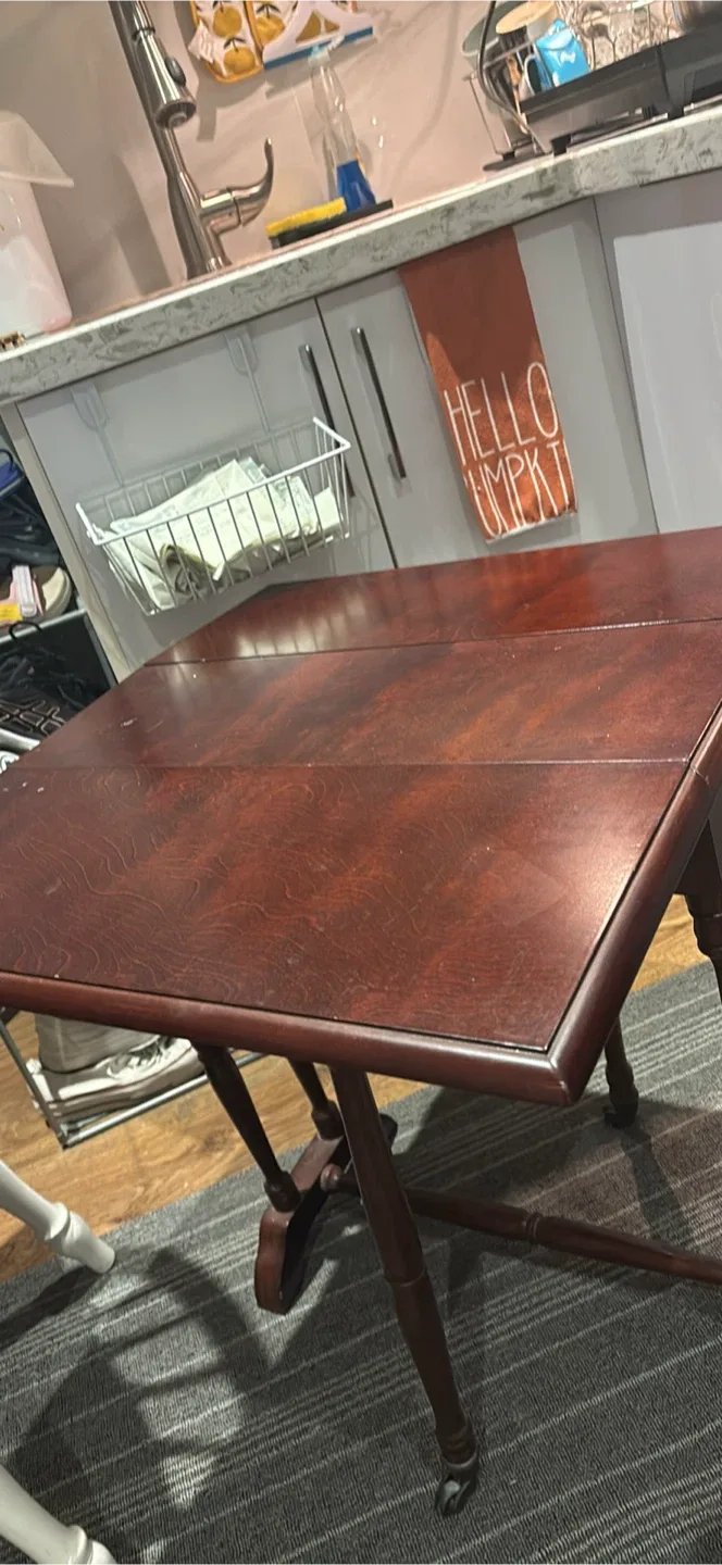 Drop Leaf Table, Dark Wood