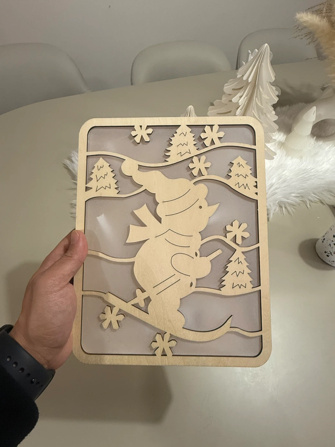 New Xmas Decor! Large 12”Christmas Wooden Gift with Lights - photo 3