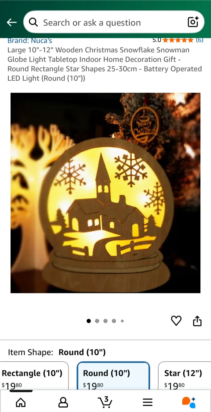 New Xmas Decor! Large 12”Christmas Wooden Gift with Lights image indicator(7)