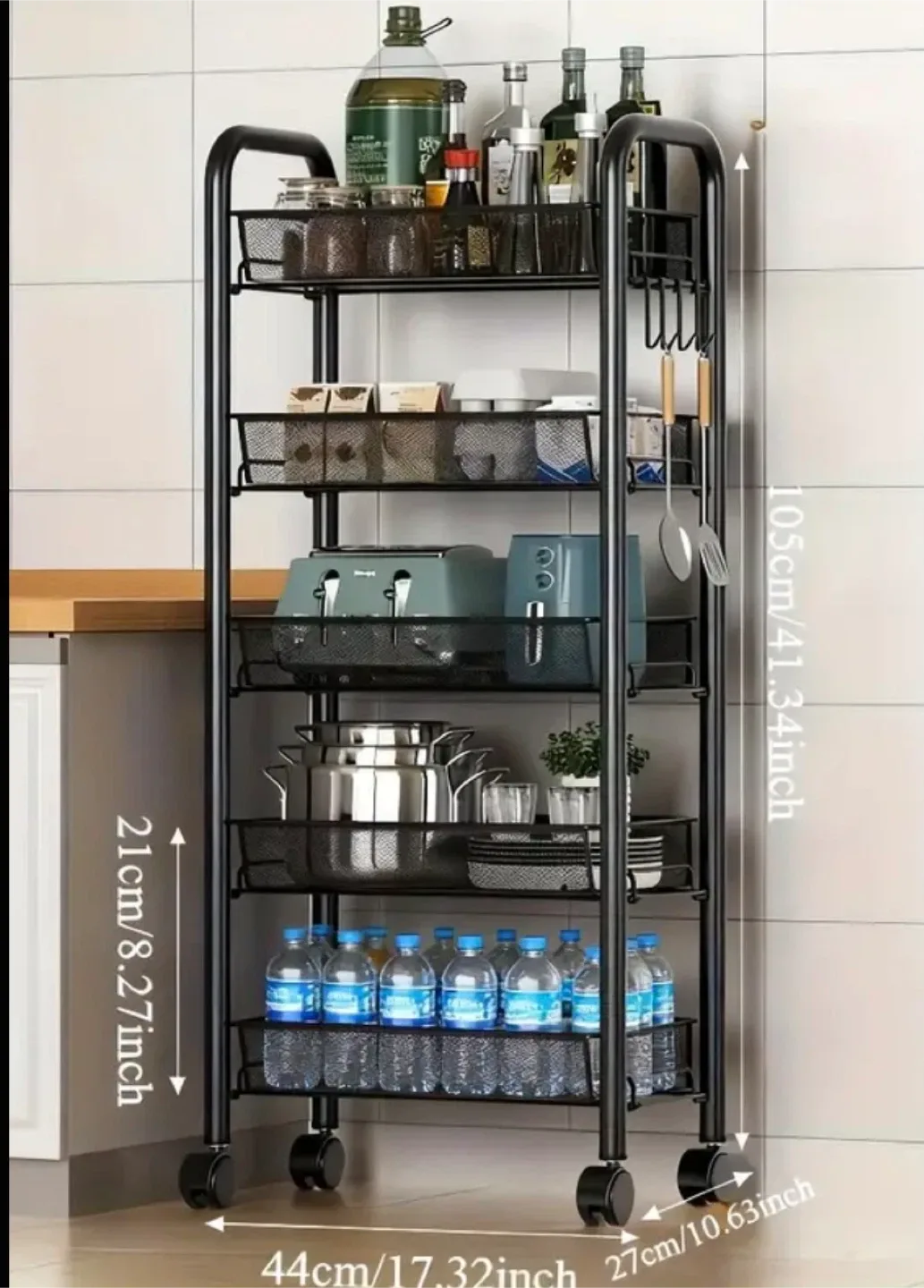 5 layers Rolling Cart with wheels - Brand new in box